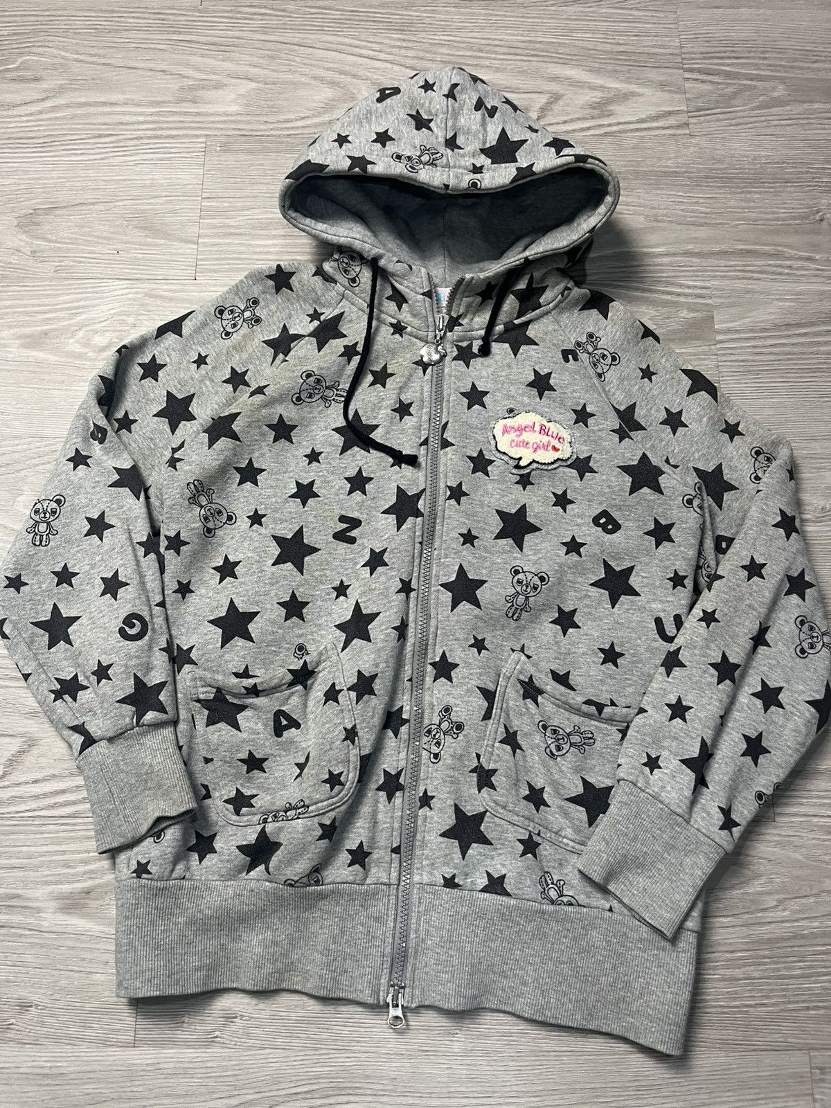 Angel Blue 2000s Angel Blue All Over Printed Y2k Hoodie Size M / US 6-8 / IT 42-44 - 2 Thumbnail