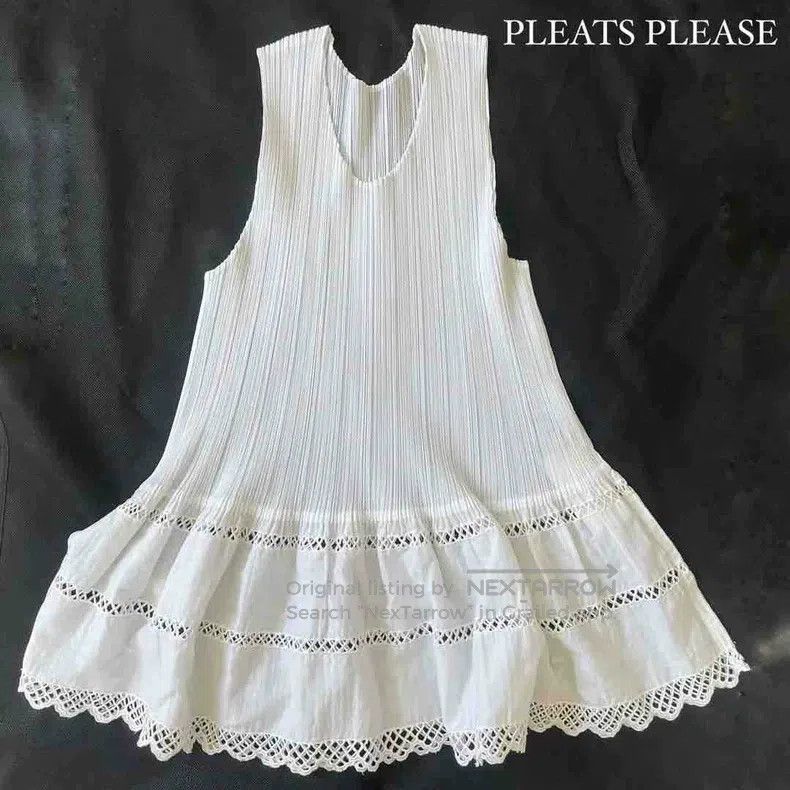 Issey Miyake Issey Miyake White Lace Sleeveless Vest Size L / US 10 / IT 46 - 1 Thumbnail