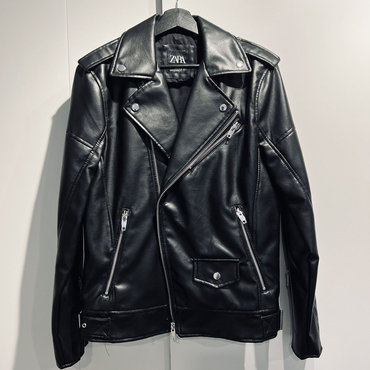Moto Jacket Biker Jacket Zara Men LEATHER EFFECT BOMBER JACKET