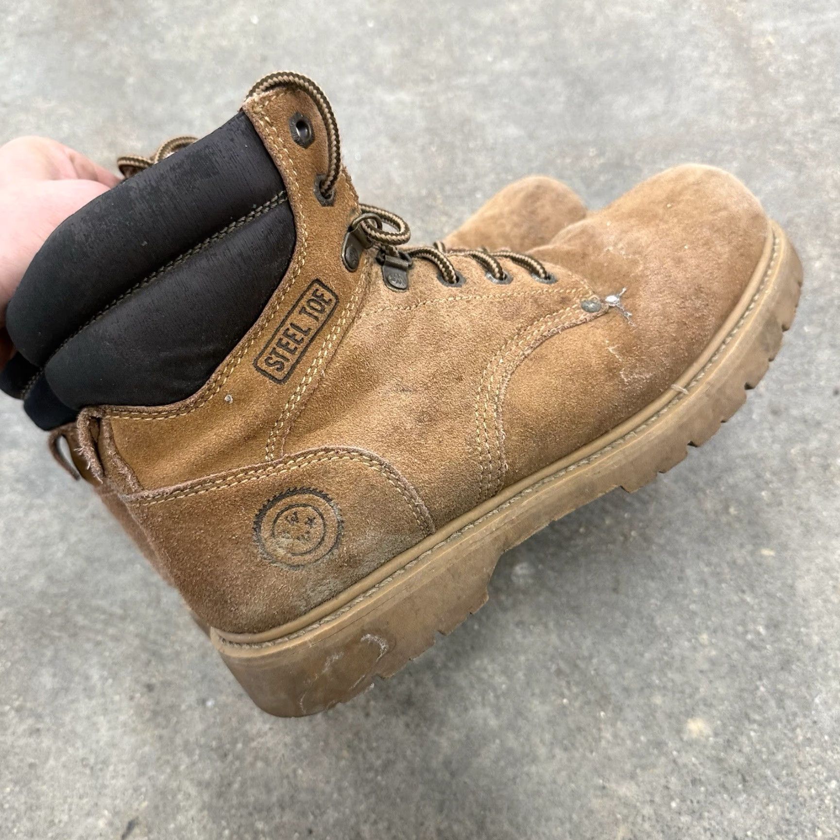 Wrangler WRANGLER Steel Toe Work Wear Boots Mens 11 Wide Brown Leather Work & Safety Boots Mens Size US 11 / EU 44 - 5 Thumbnail