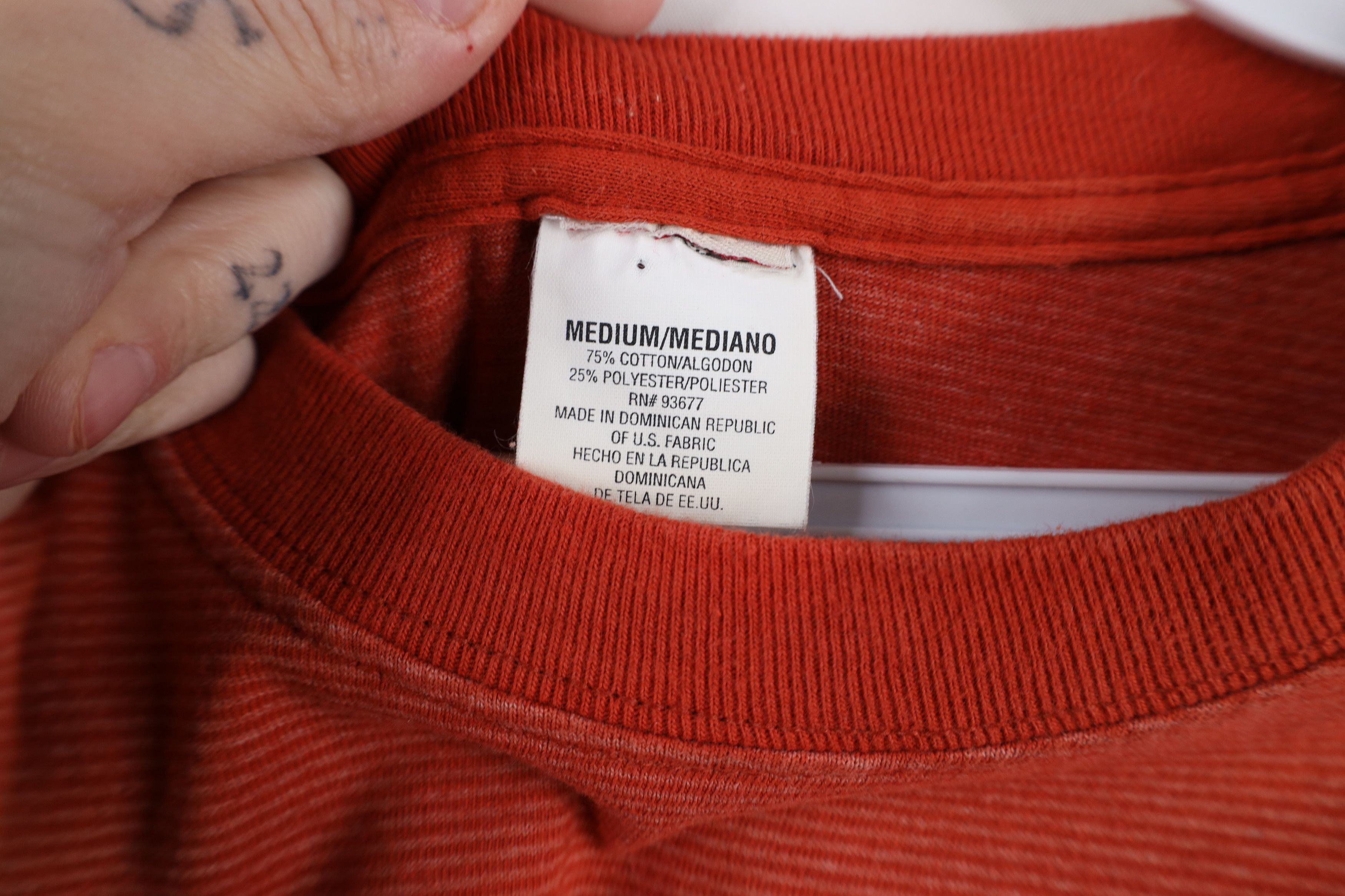 Vintage Vintage 90s Streetwear Striped Short Sleeve T-Shirt Orange Size US M / EU 48-50 / 2 - 7 Thumbnail