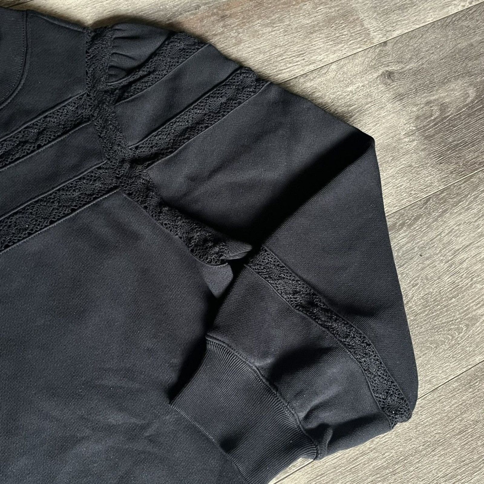 Rails New with Tags Rails Isles Lace Inset Cotton Sweatshirt Black Size L / US 10 / IT 46 - 7 Thumbnail