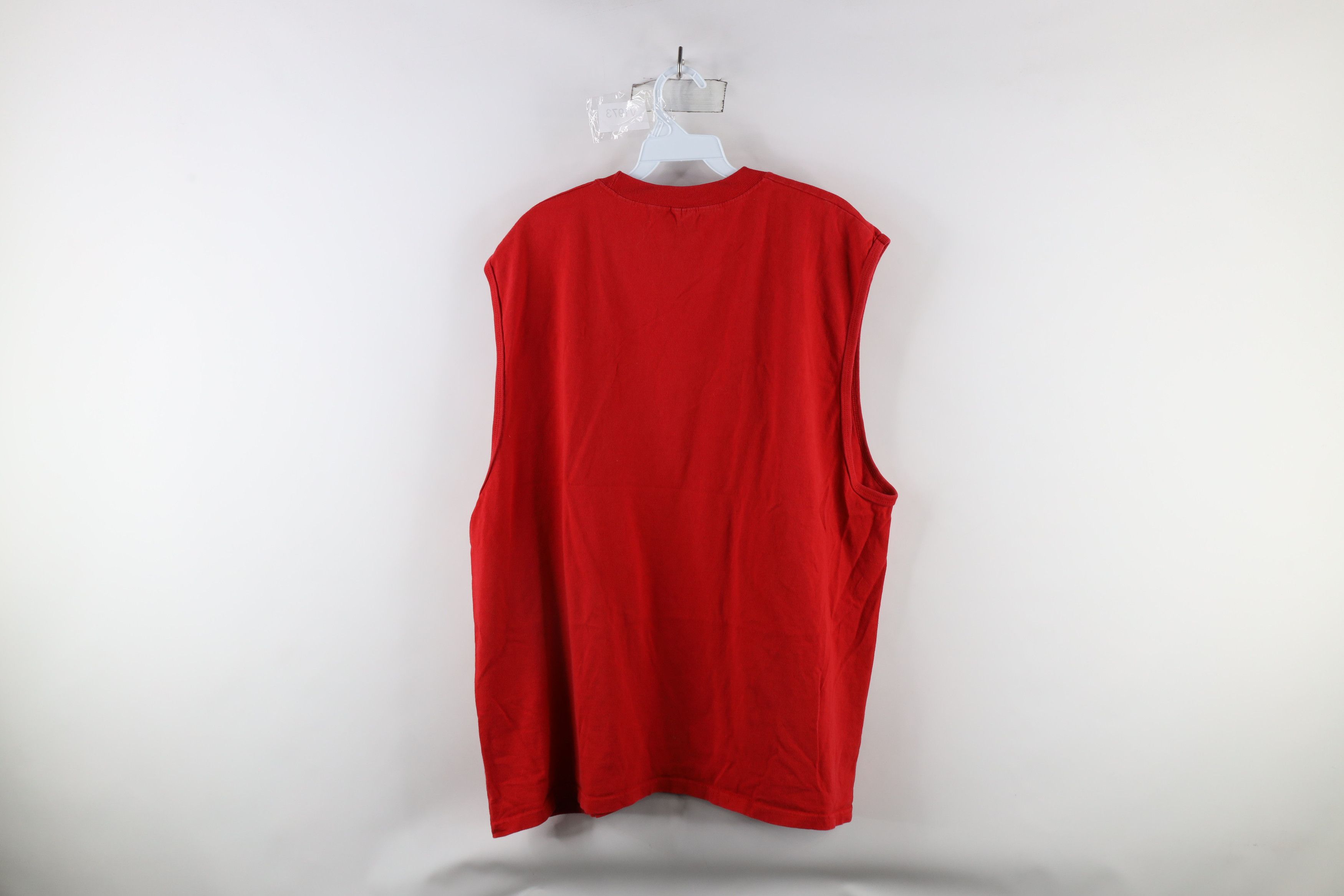 Vintage Vintage 90s Streetwear Sleeveless Muscle T-Shirt Red Cotton Size US XXL / EU 58 / 5 - 6 Thumbnail
