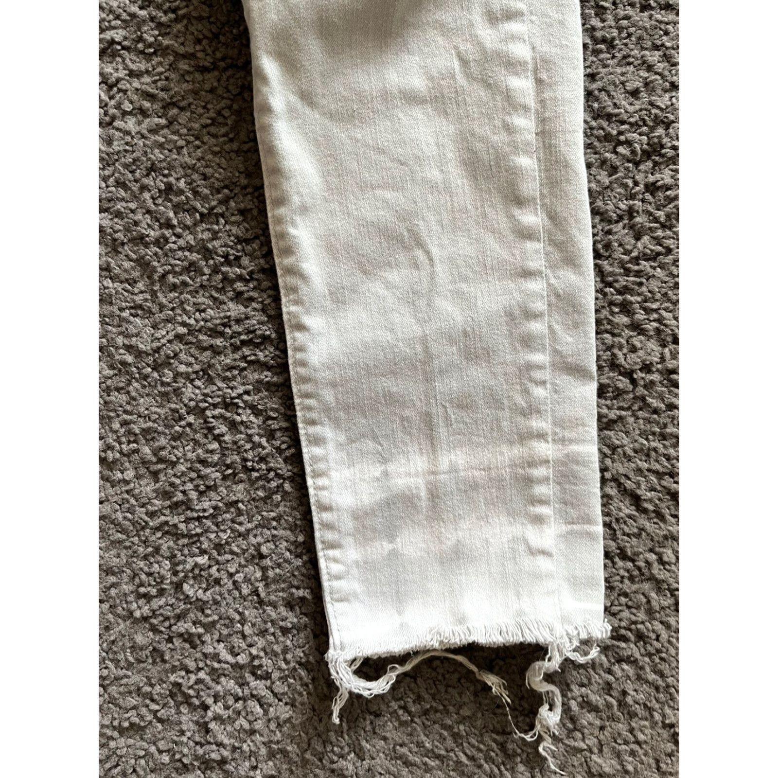 Loft VINTAGE Loft High Waist Skinny Jeans Gray Pocket Crop Zip Fly Boho Raw Hem Sz 29 / 8 Women Jeans Regular Size 29 Gray Size 29" - 5 Thumbnail