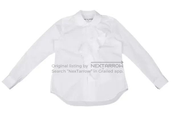 Comme des Garcons Comme des Garcons White vintage lace-trimmed shirt top Size S / US 4 / IT 40 - 2 Thumbnail