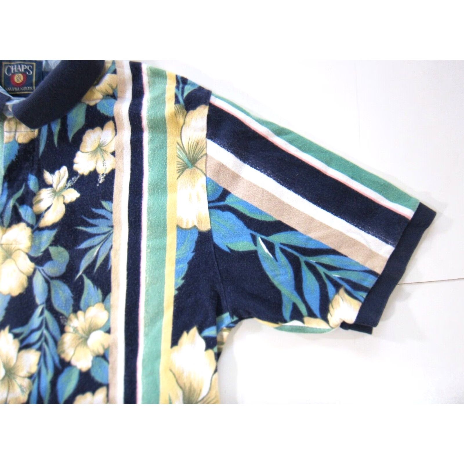 Ralph Lauren Ralph Lauren Chaps Polo Shirt Floral Floral Hawaiian Blue Green 100% Cotton Flannel Blue L Mens Short Sleeve Vintage 80s 90s Aloha Pattern Shirts Size US L / EU 52-54 / 3 - 5 Thumbnail