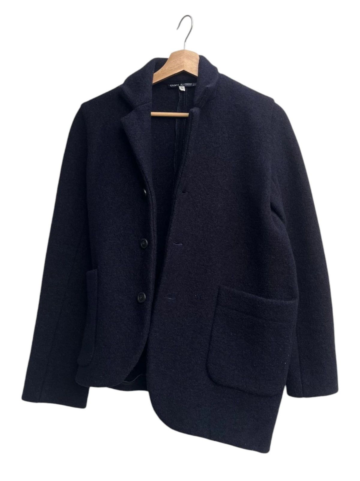 Designer × Issey Miyake Yoshi Kondo Asymmetrical Cut Wool Jacket Made in France Size S / US 4 / IT 40 - 2 Thumbnail