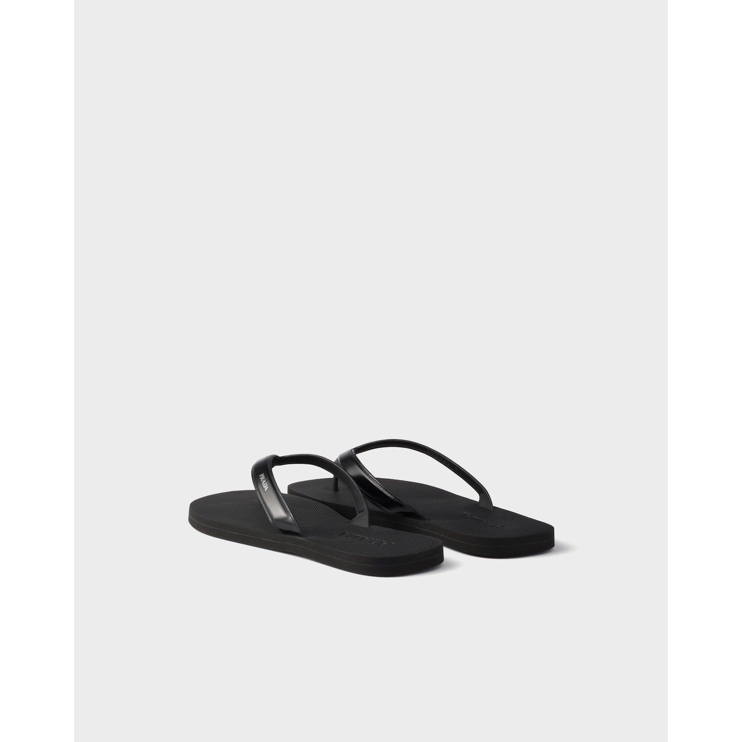Prada PRADA $850 Black Leather Flip Flops New & Authentic (Men's s Size US 11 / EU 44 - 5 Thumbnail