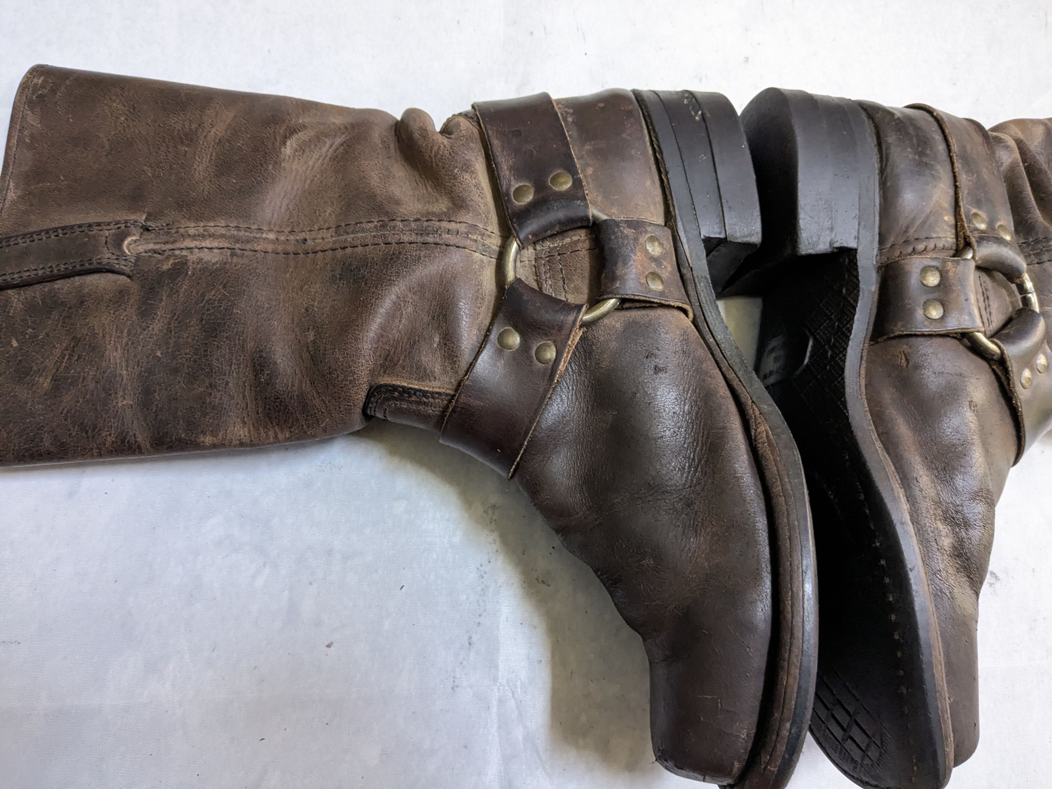 Frye Frye Harness Boots Brown Leather 9.5 M Buckle Size US 9.5 / EU 42-43 - 12 Thumbnail