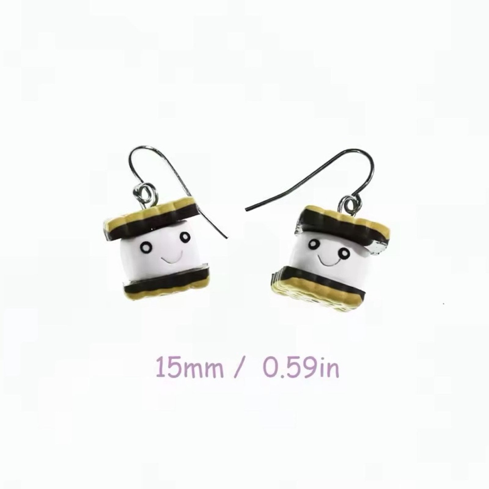 Other Adorable Marshmallow Sandwich Cookie Dangle Earrings Size ONE SIZE - 4 Thumbnail