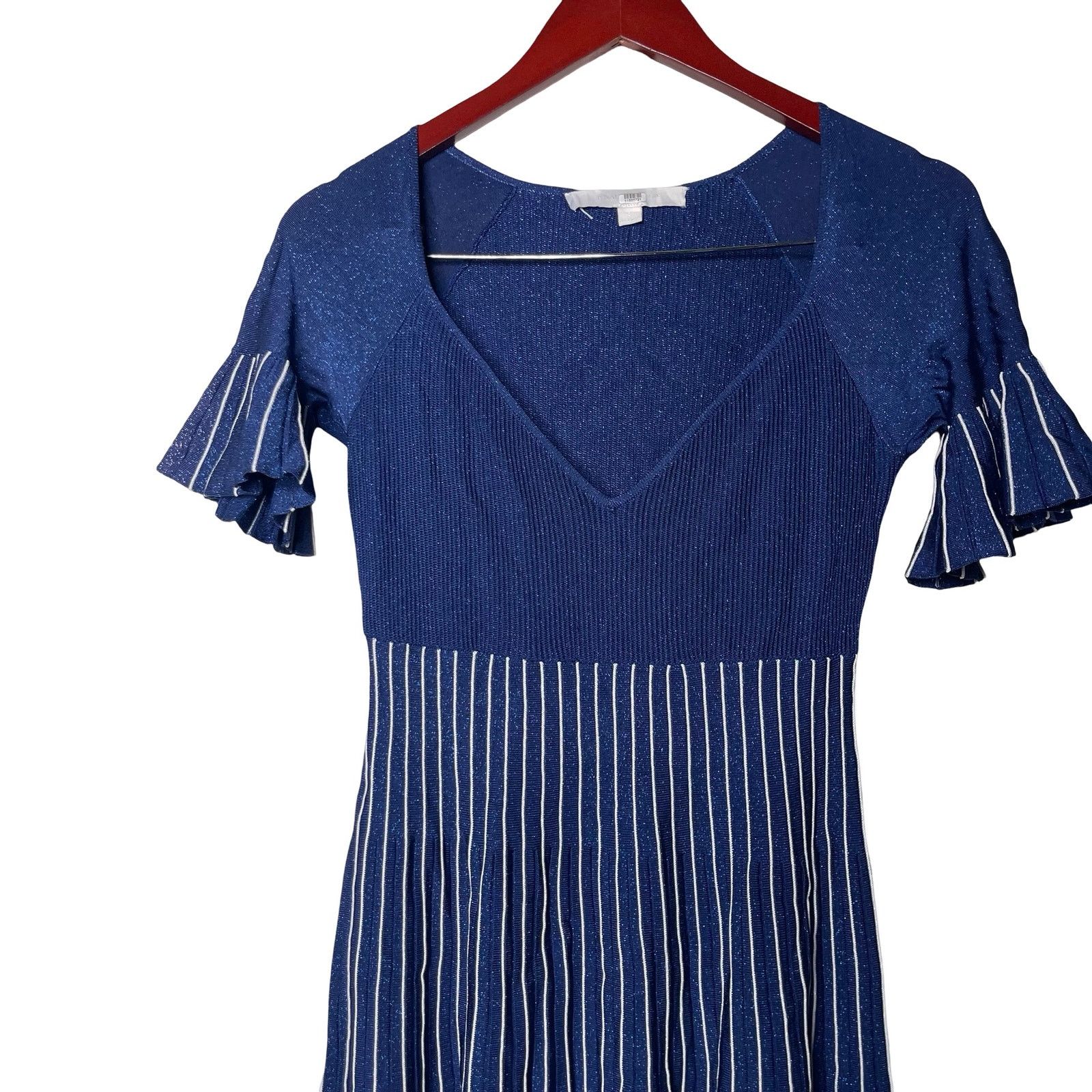 Jonathan Simkhai JONATHAN SIMKHAI Pleated Metallic Stretch-knit Dress Size M / US 6-8 / IT 42-44 - 5 Thumbnail