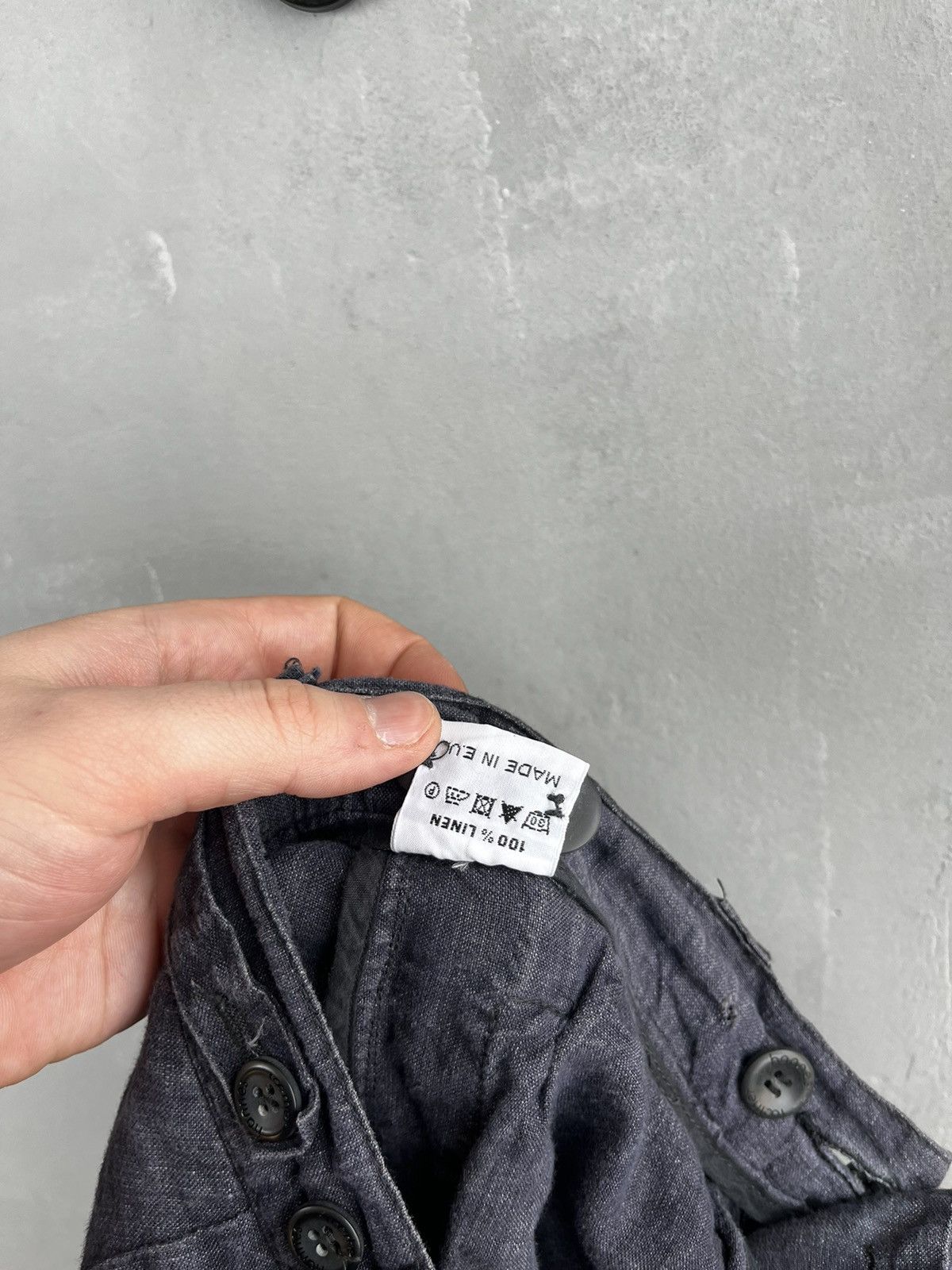 Other × hannes roether Hannes Roether Faded Gray Lace Linen Chino Pants Avant Garde Size US 31 - 8 Thumbnail
