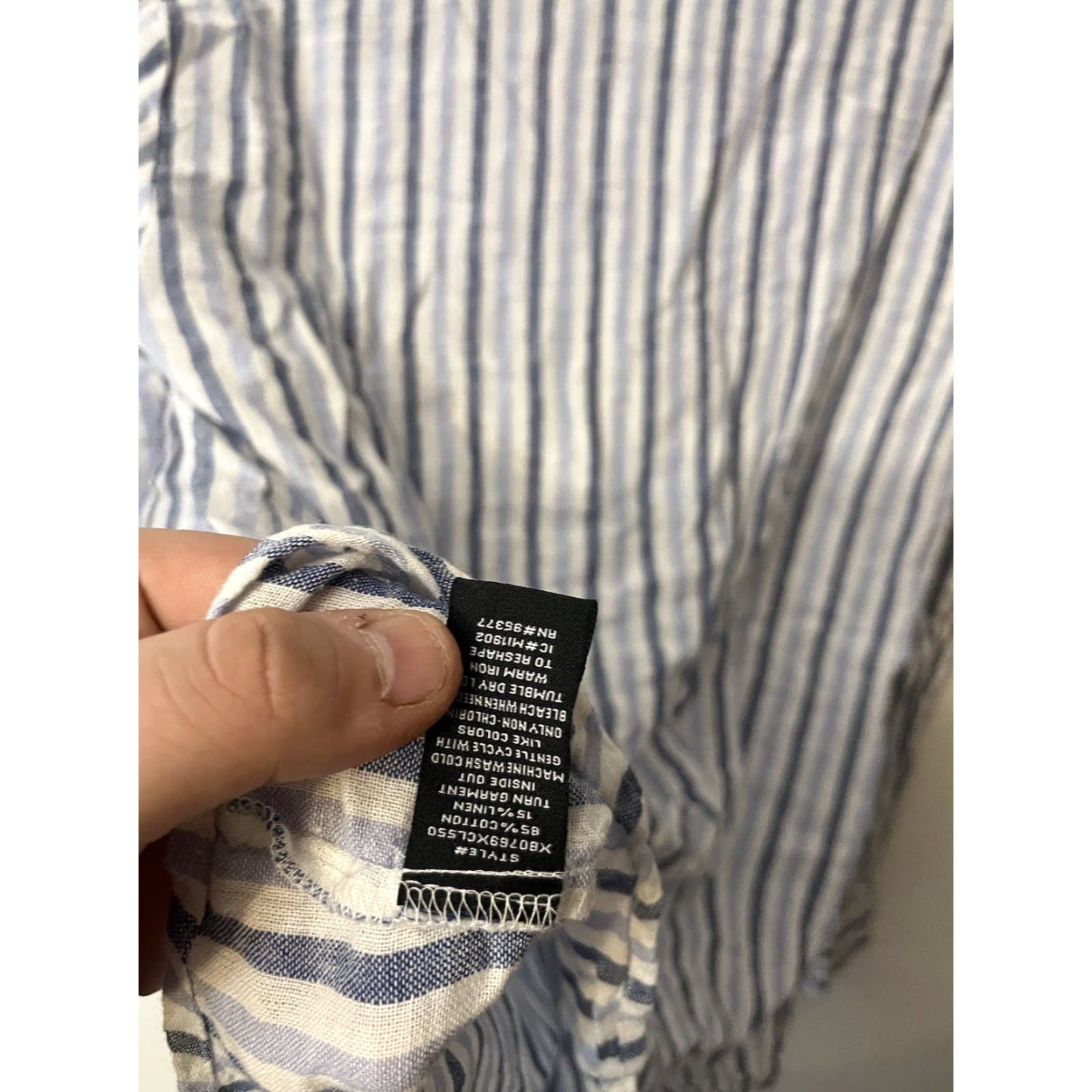 Sanctuary Sanctuary Shirt, Blouse, Women, S, Blue, Linen & Cotton, Striped, Small, Colorful, Sanctuary, 90s? Size S / US 4 / IT 40 - 4 Thumbnail