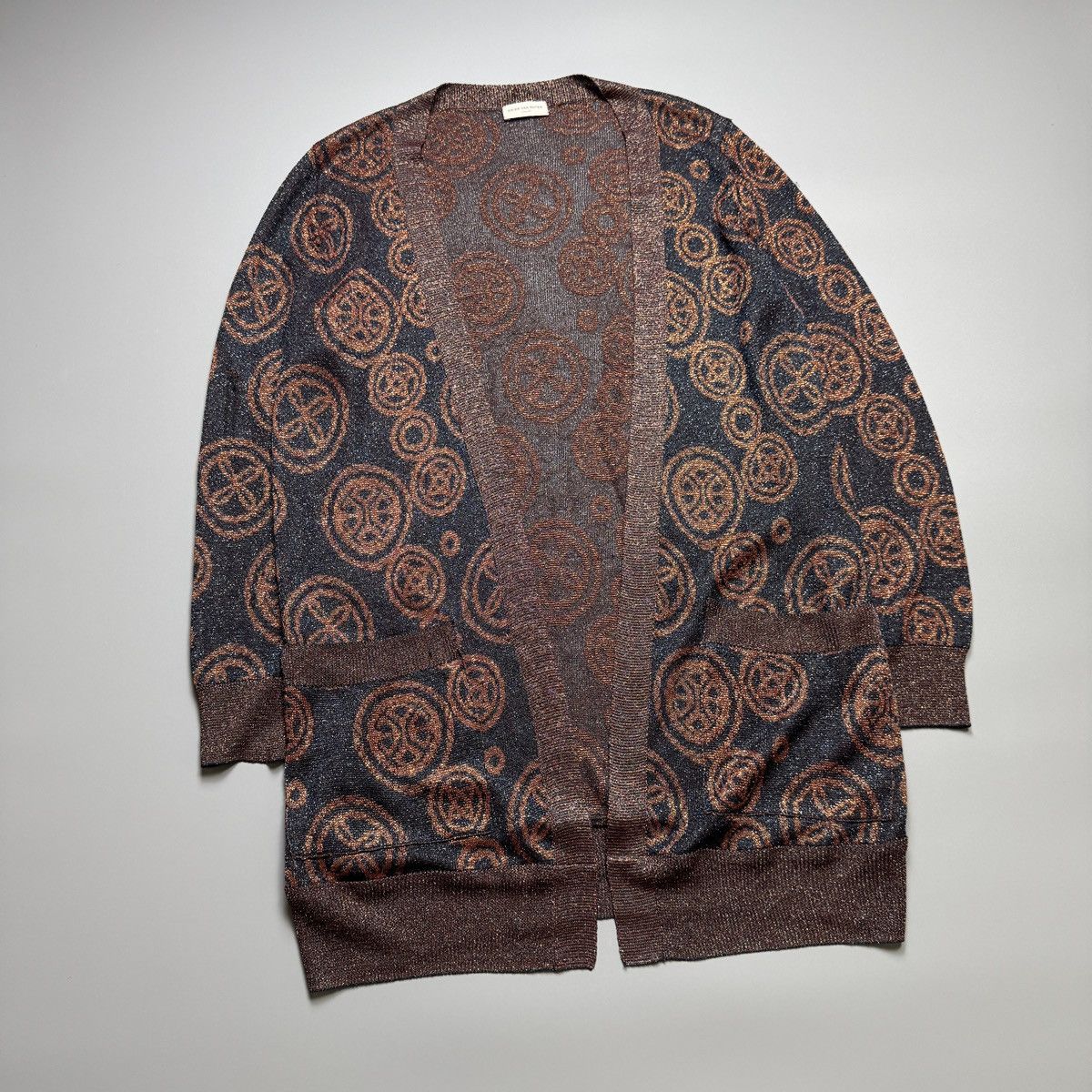 Dries Van Noten Dries Van Noten - Blue Brown Metallic Paisley Cardigan Size ONE SIZE - 4 Thumbnail