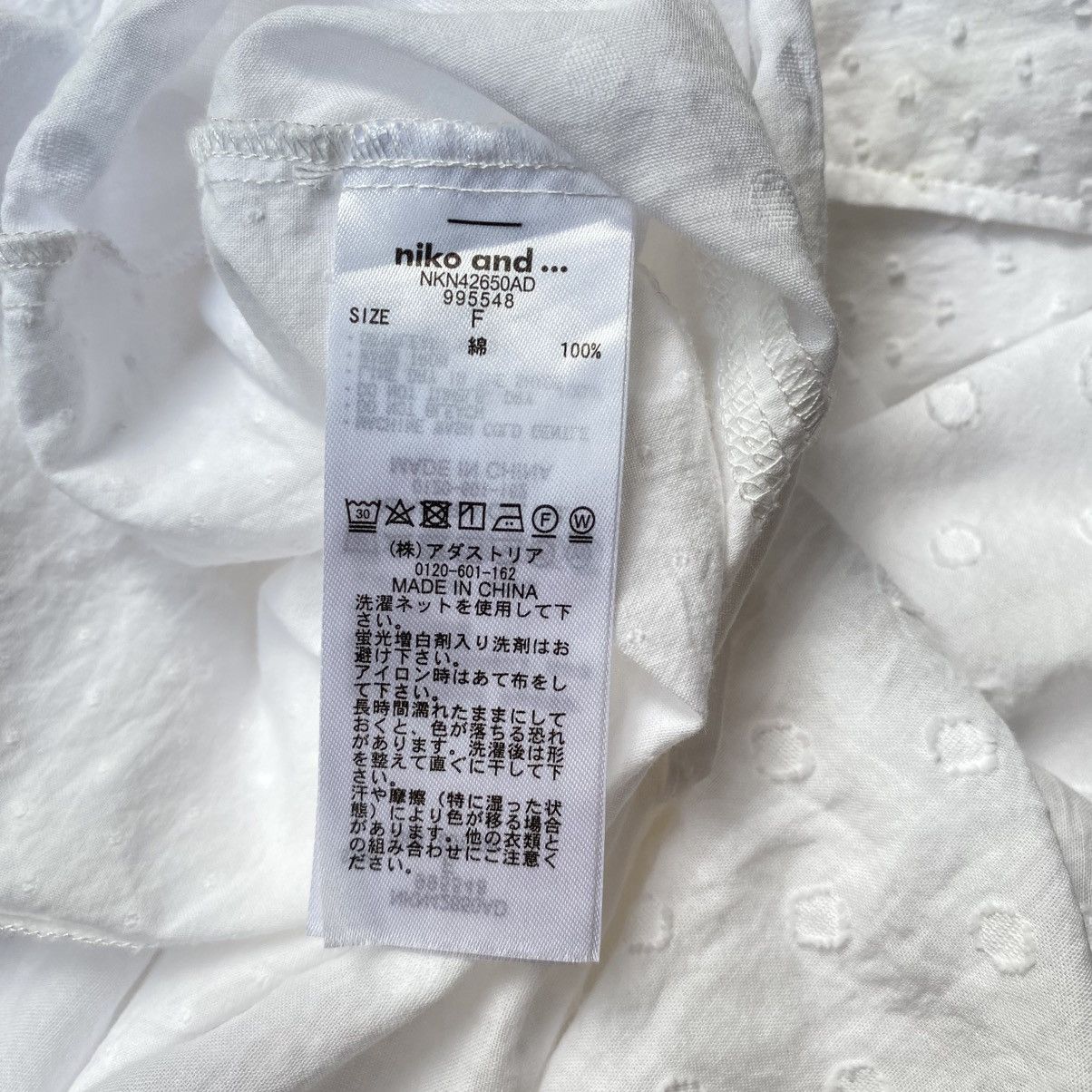 Frapbois FRAPBOIS & niko and ... White Dobby Cotton Blouse Size L / US 10 / IT 46 - 13 Thumbnail