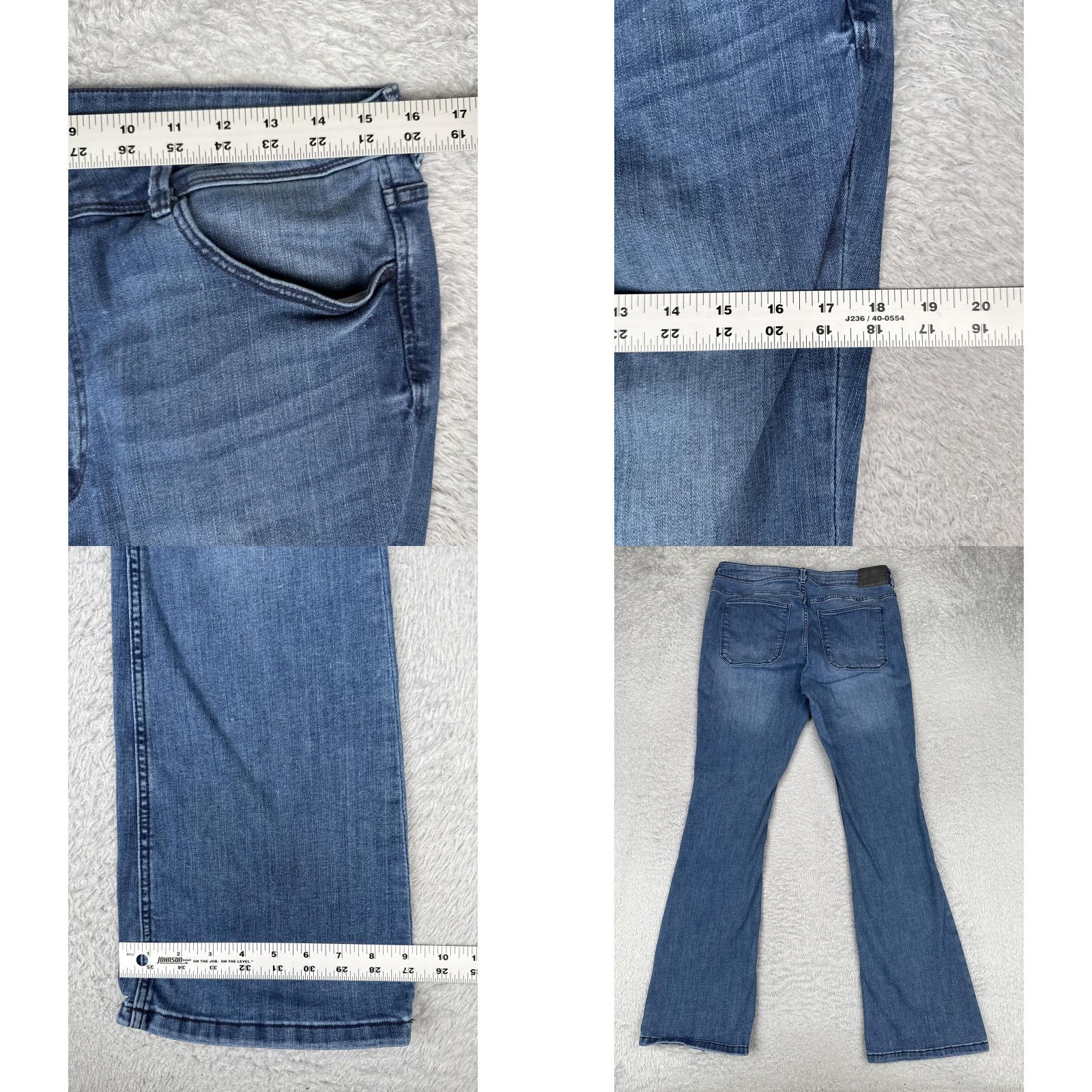 Denime &Denim Flare Jeans Womens 12 Blue Medium Wash High Rise Stretch Denim 32x32 Jeans Size 34" / US 12 / IT 48 - 9 Thumbnail