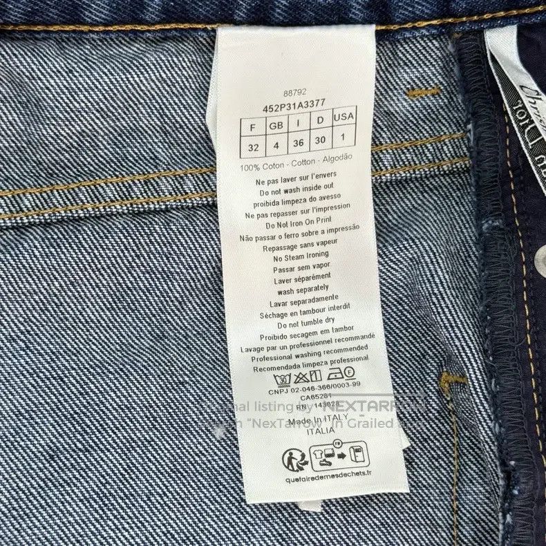 Dior Dior Washed blue leather full logo flip-edged jeans Size 42" / US 20 - 6 Thumbnail