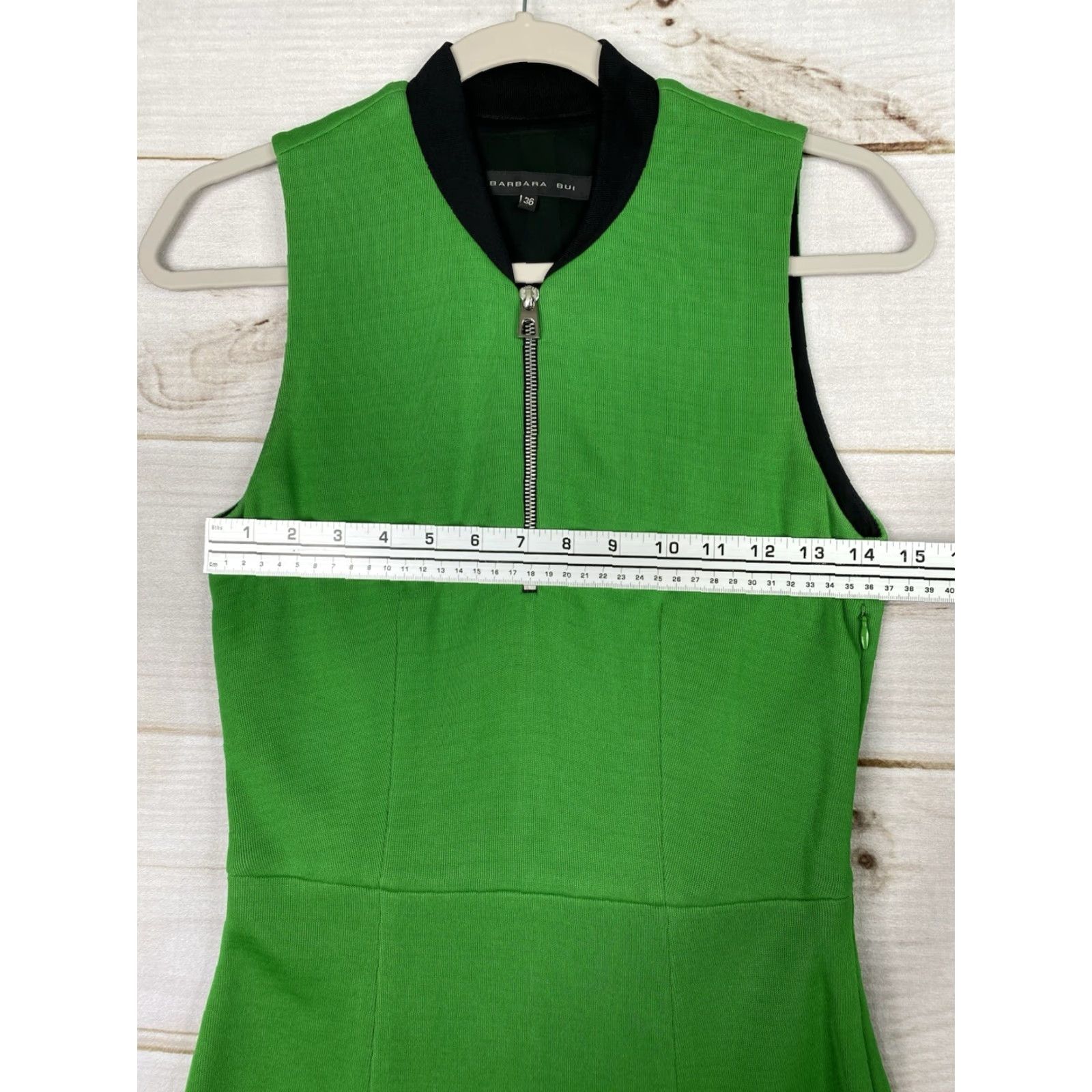 Barbara Bui VINTAGE Barbara Bui Dress Women 36 4 Green Knit Sleeveless Zip Midi Green 90s Classic Designer Retro Mens Womens Size S / US 4 / IT 40 - 5 Thumbnail
