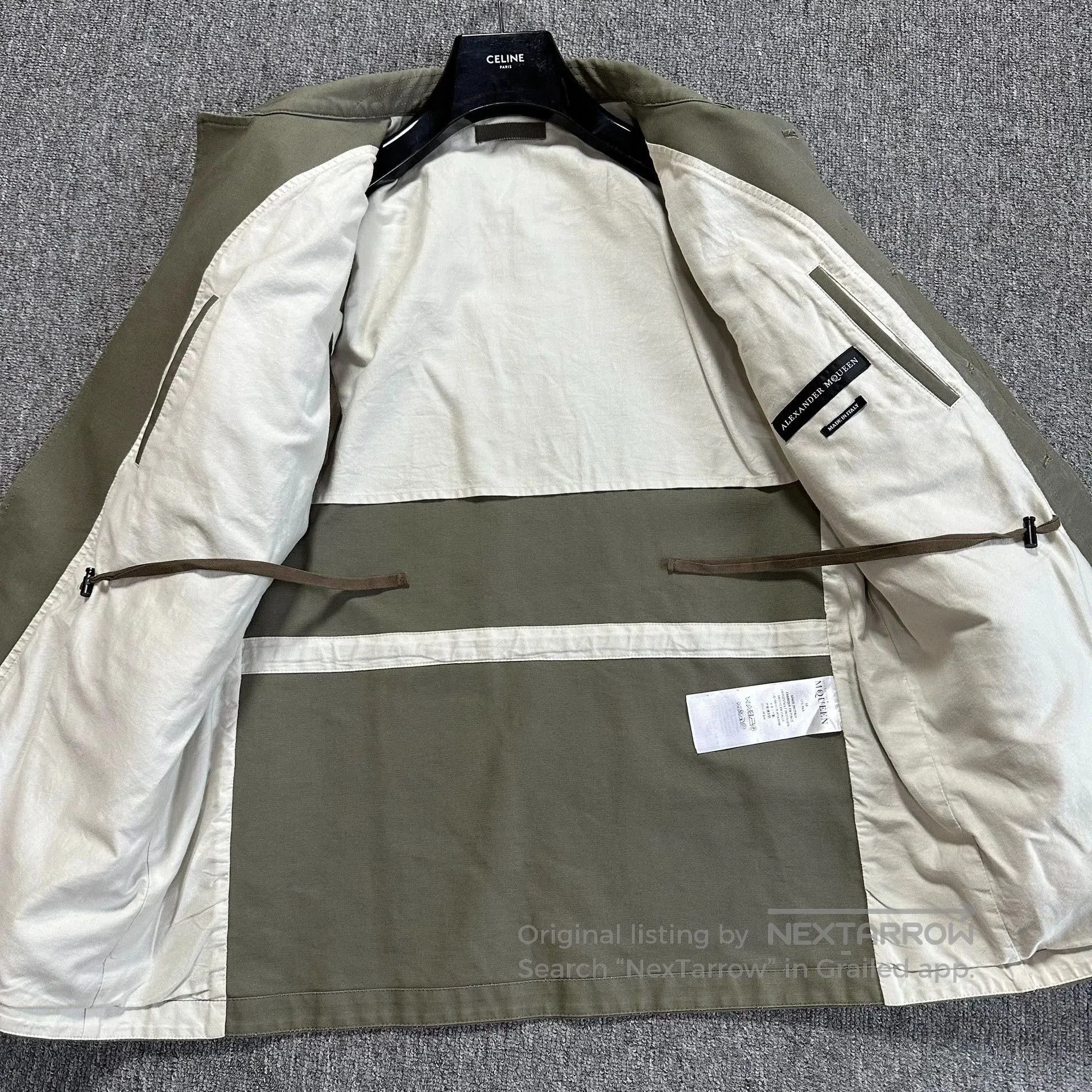Alexander McQueen olive green embroidered military jacket. Size US L / EU 52-54 / 3 - 8 Thumbnail