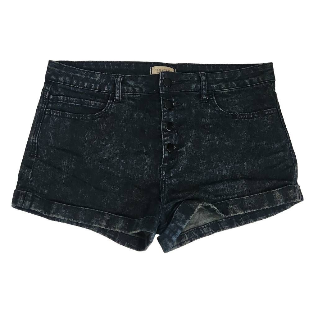 Forever 21 Forever 21 Women's Size 30 Black Blue Denim Button Down High Size 30" / US 8 / IT 44 - 1 Thumbnail