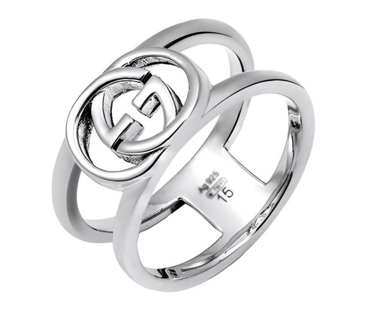 Gucci Gucci Interlocking G Wide Open Silver 925 Ring 298036 Size ONE SIZE - 1 Thumbnail