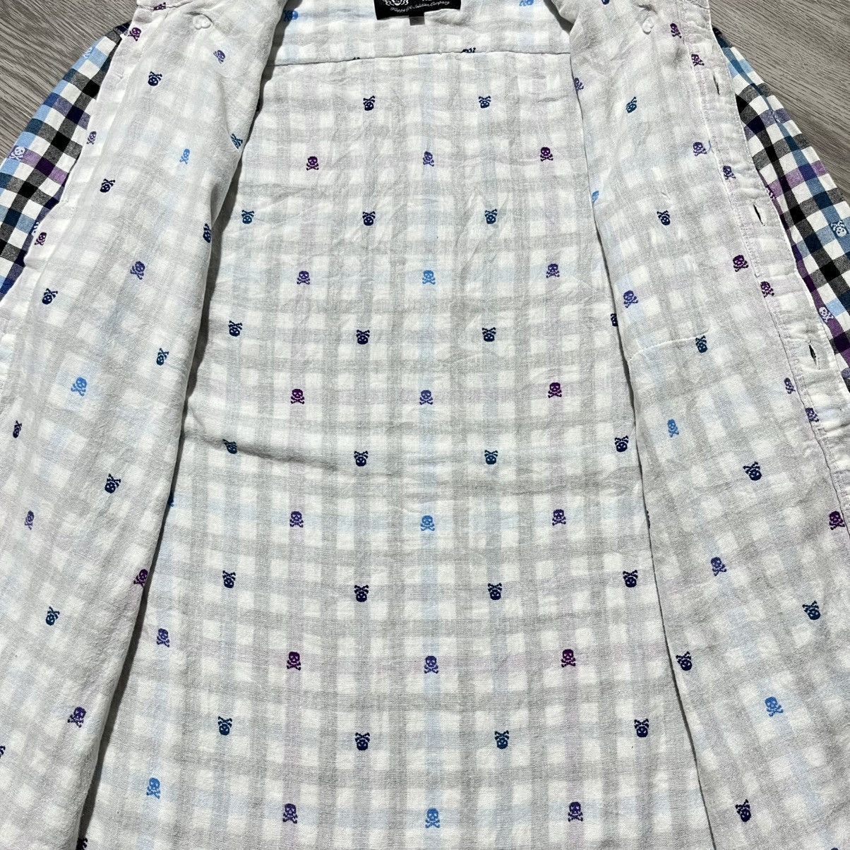 Beams Plus 2000s Beams Heart Skull Punk Logo Aop Plaid Shirt Button Up Size US S / EU 44-46 / 1 - 10 Thumbnail