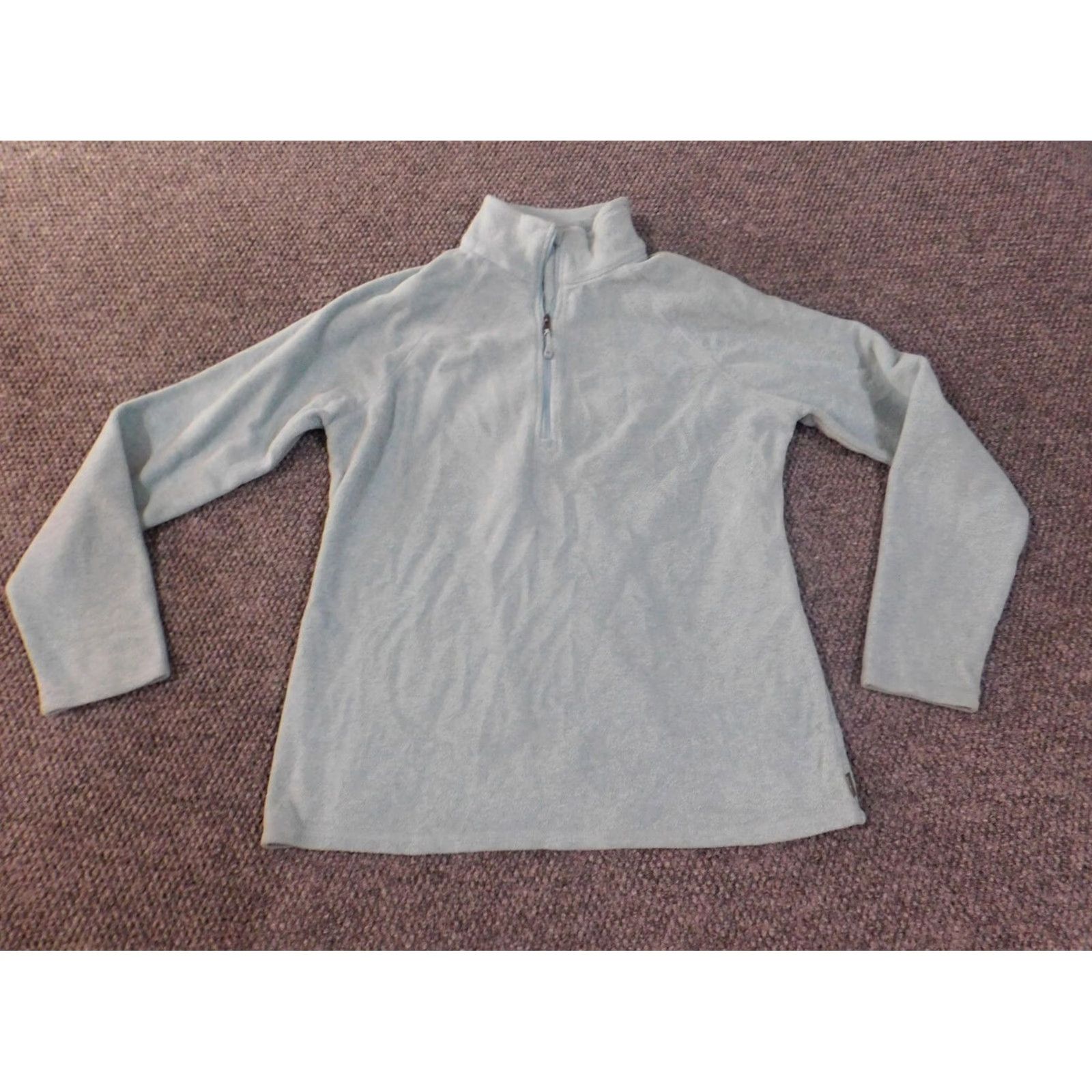 Eddie Bauer Eddie Bauer Sweater Womens M Blue 1/4 Zip Fleece Pullover Raglan Sleeve Mock Neck Casual Winter Regular Logo Pattern Solid Size M / US 6-8 / IT 42-44 - 2 Thumbnail