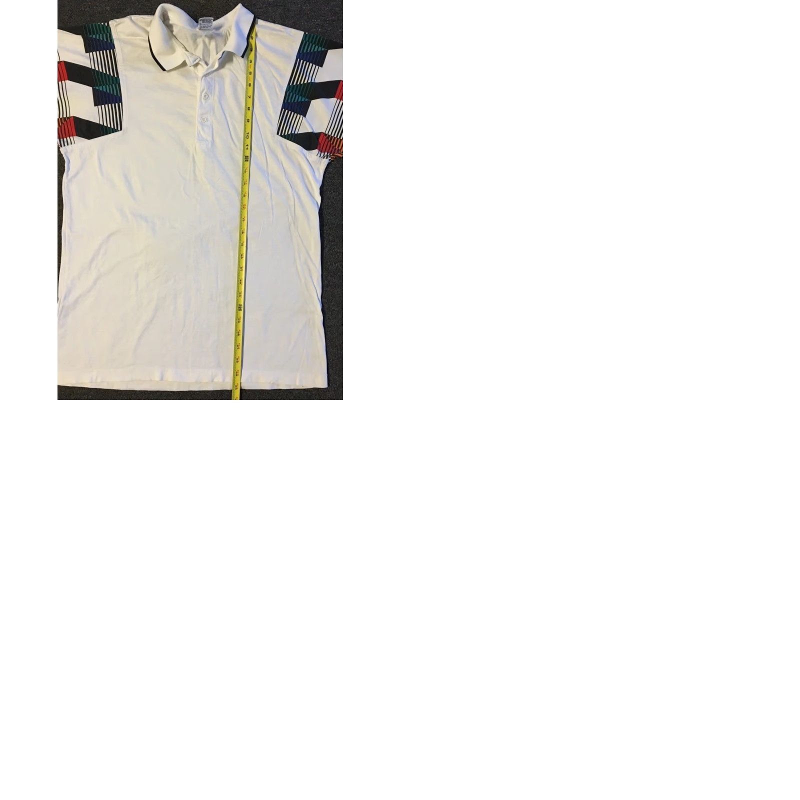 Vintage VINTAGE Polo Shirt 90s Abstract Art All Over Print White L Mens Short Sleeve Polo, Rugby Style, AS-IS, Vaporwave, Grunge, Surf, Skate, USA, 80s Theme Size US L / EU 52-54 / 3 - 11 Thumbnail