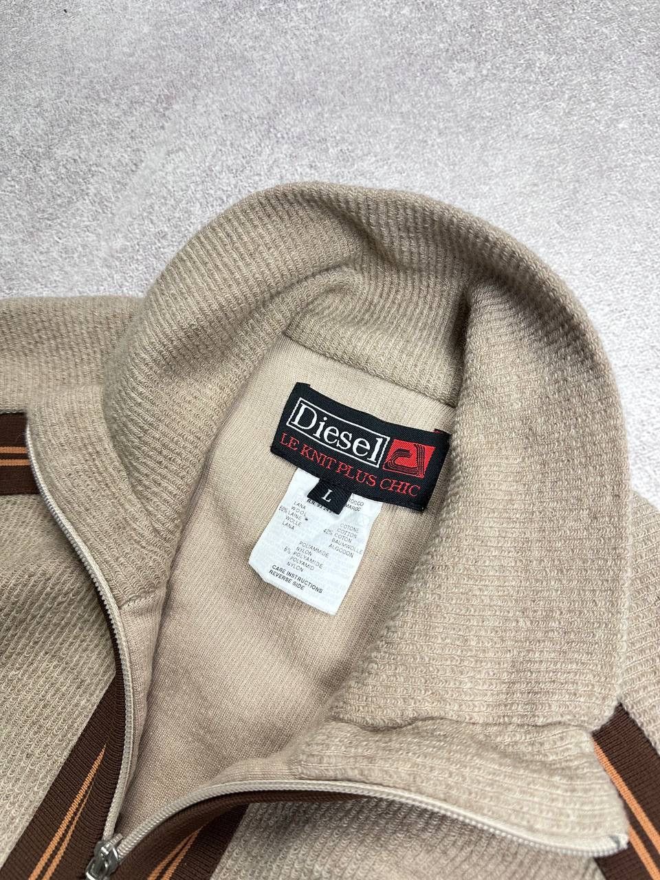 Diesel Vintage 90s Diesel Lampo Knit Zip Sweater L Size US L / EU 52-54 / 3 - 5 Thumbnail