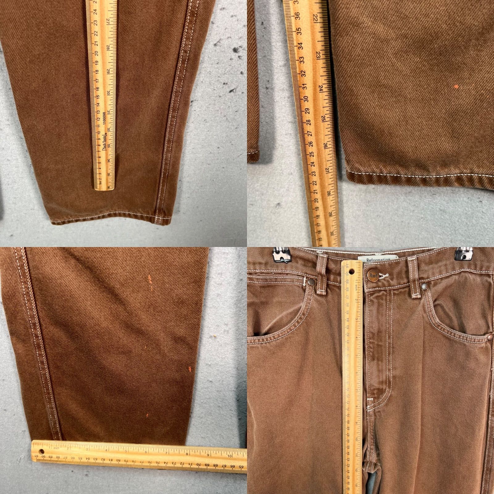 Reformation VINTAGE Reformation Cowboy Jeans 26 Womens High Rise Straight Brown Denim 5-Pocket Size 26" / US 2 / IT 38 - 8 Thumbnail