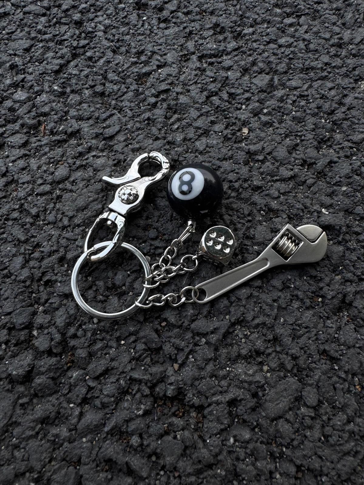 Jewelry Dice black 8 bags Keychain, y2k Keychain, Jeans KeyChain Size ONE SIZE - 1 Thumbnail