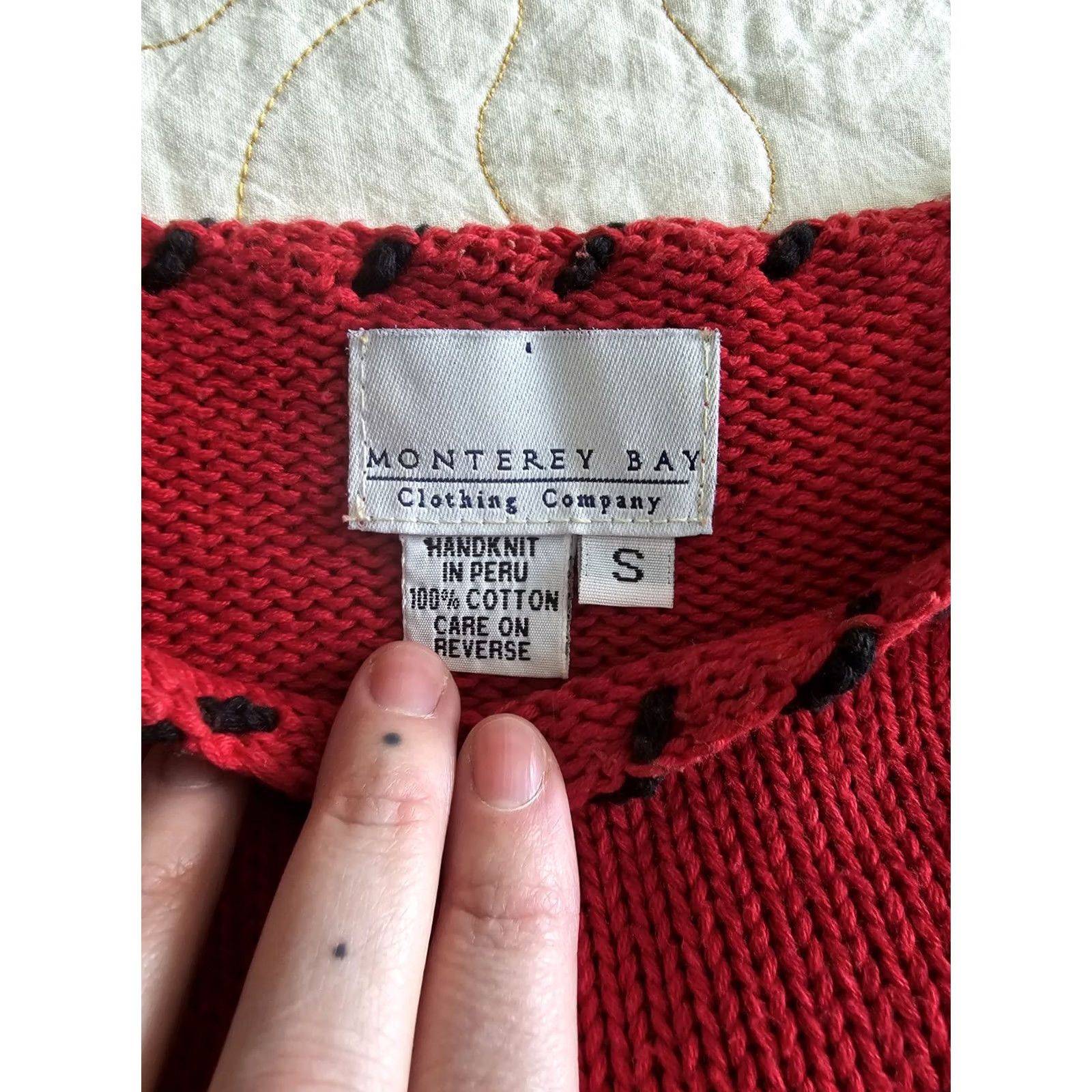 Vintage VINTAGE Red Hand Knitted Lighthouse Sweater Womens Small 1990s Monterey Bay Size S / US 4 / IT 40 - 5 Thumbnail