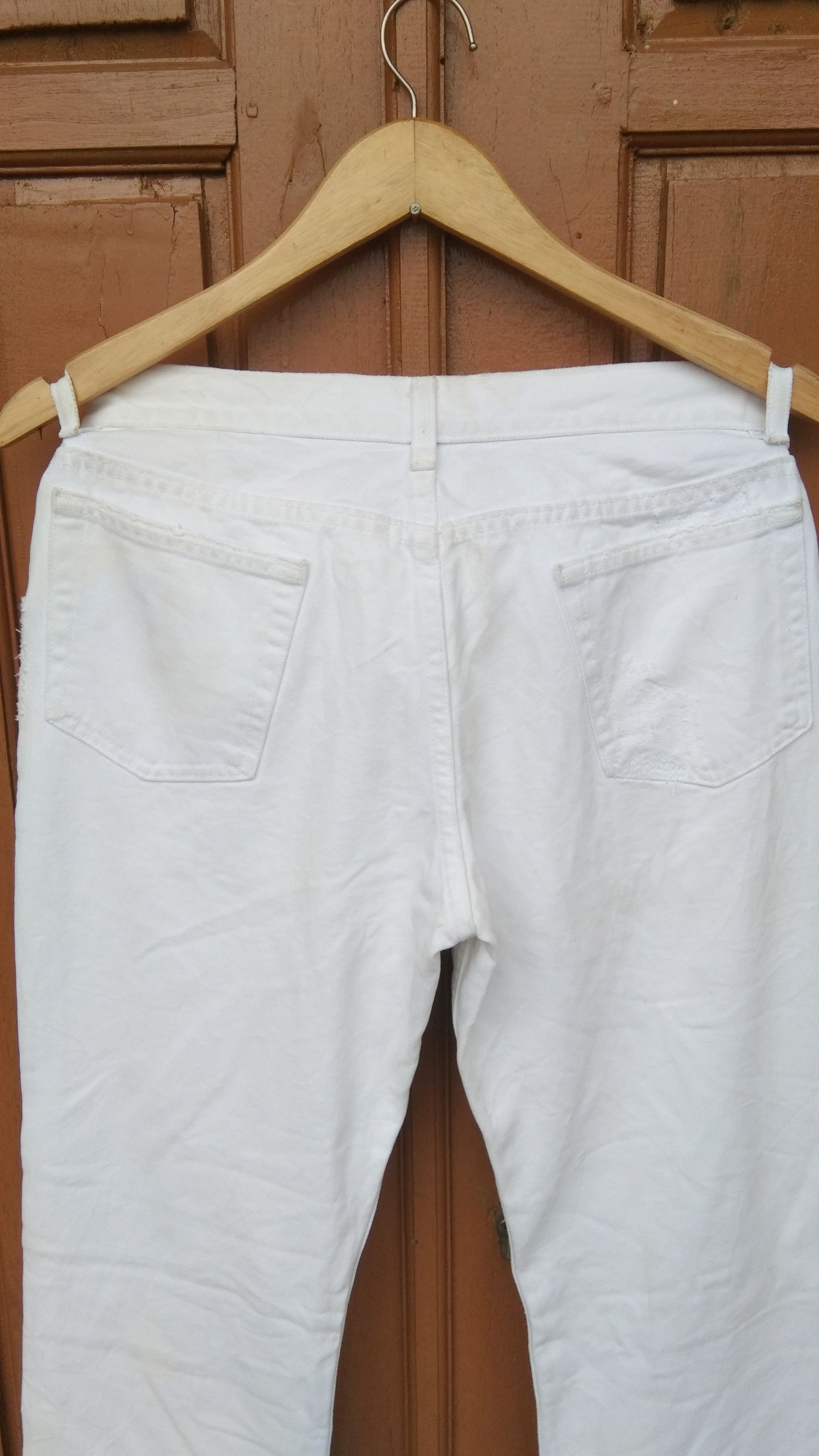 Helmut Lang Helmut lang disstressed white straight denim Size US 29 - 10 Thumbnail