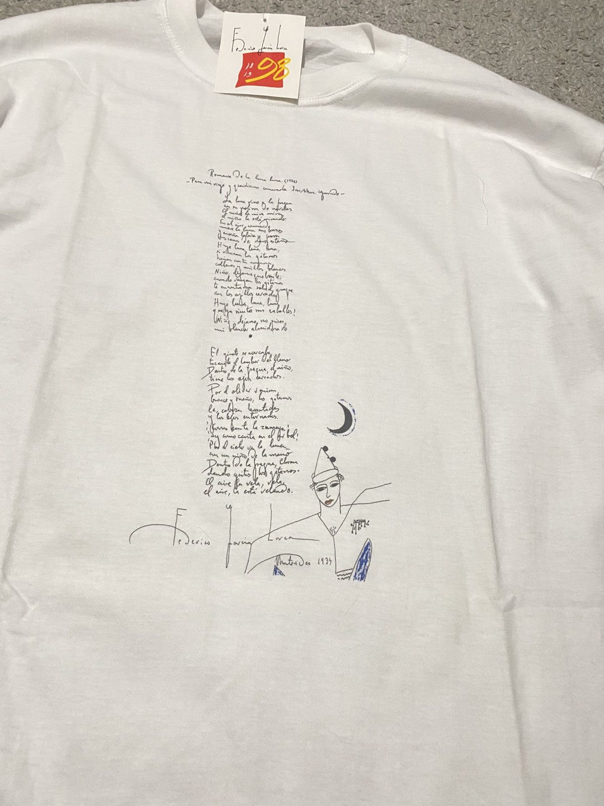 Vintage Federico Garcia Lorca Art Tee XL DS 90s Granada museum Size US XL / EU 56 / 4 - 2 Thumbnail