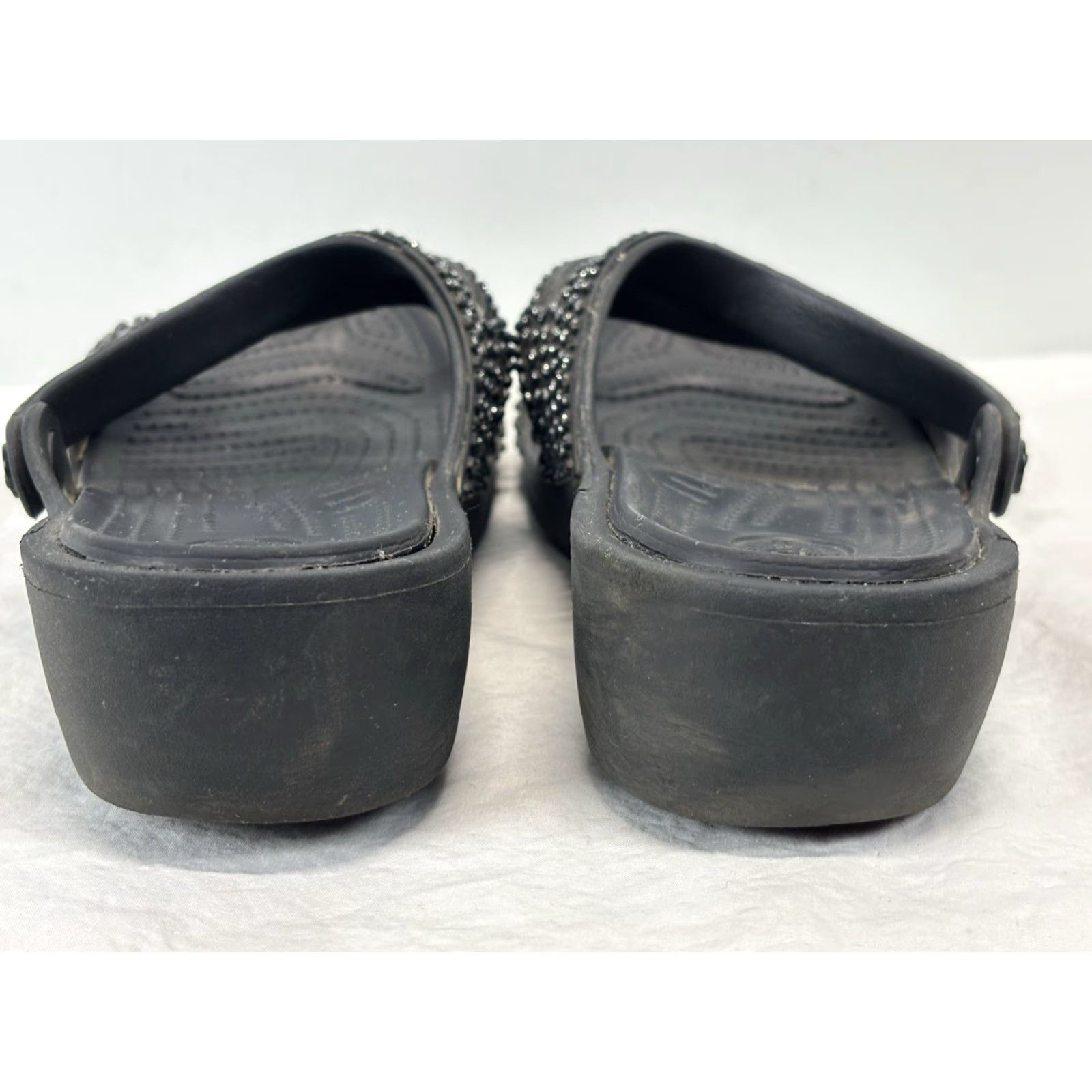 Crocs Crocs Women’s Sandal Patricia Diamante Black Wedge Slip-On 11 Casual Party/Cocktail Travel Size US 11 / IT 41 - 4 Thumbnail