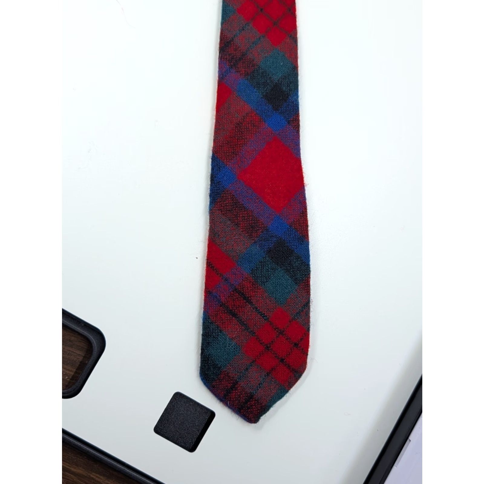 Pendleton VINTAGE Pendleton Tie Plaid Tartan 100% Wool Made In USA Red Green Blue Men One Size Short Adjustable Wool Tie Size ONE SIZE - 5 Thumbnail