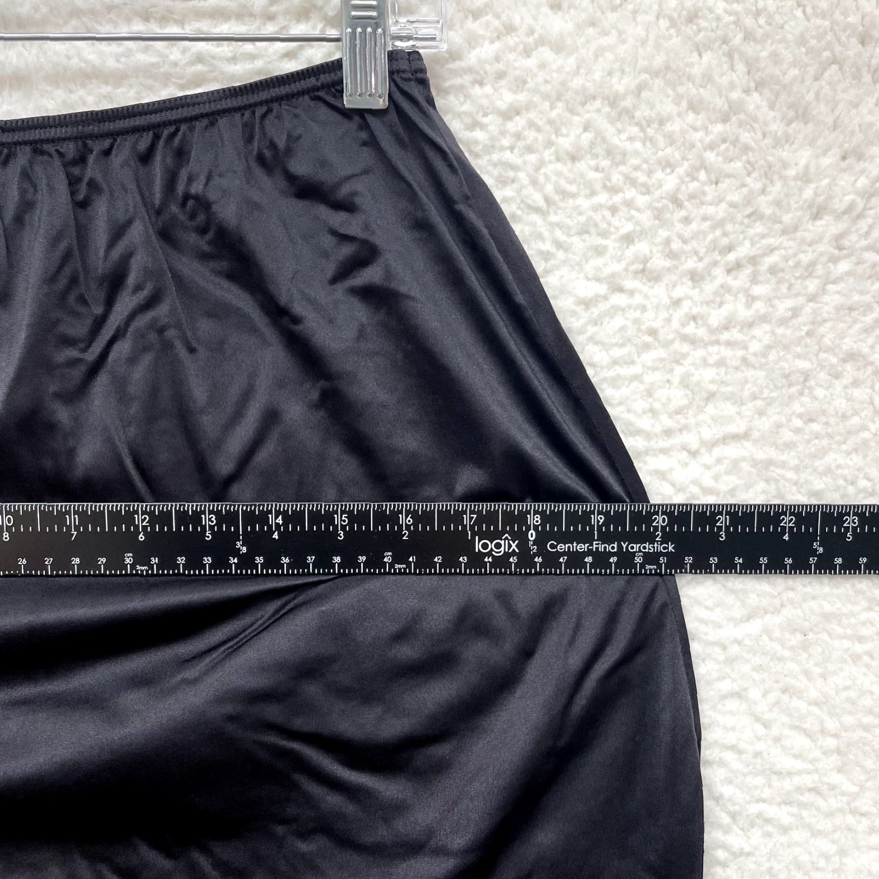 Vintage VINTAGE Vanity Fair Slip Skirt L Black Nylon Slit Victorian Edwardian Size 36" / US 14 / IT 50 - 5 Thumbnail