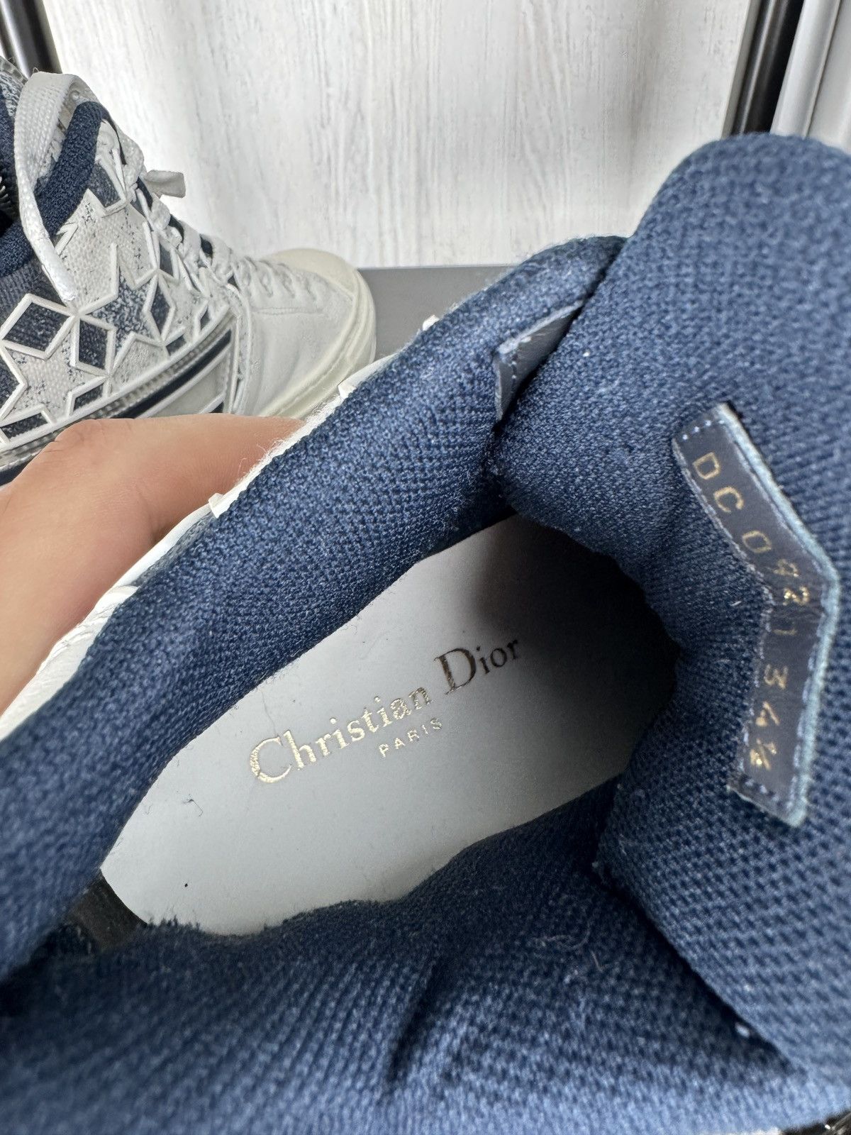 Dior Dior Walk'n'Dior Star Star Lace Up High Top Leather Sneakers Size US 4.5 / IT 34.5 - 18 Thumbnail