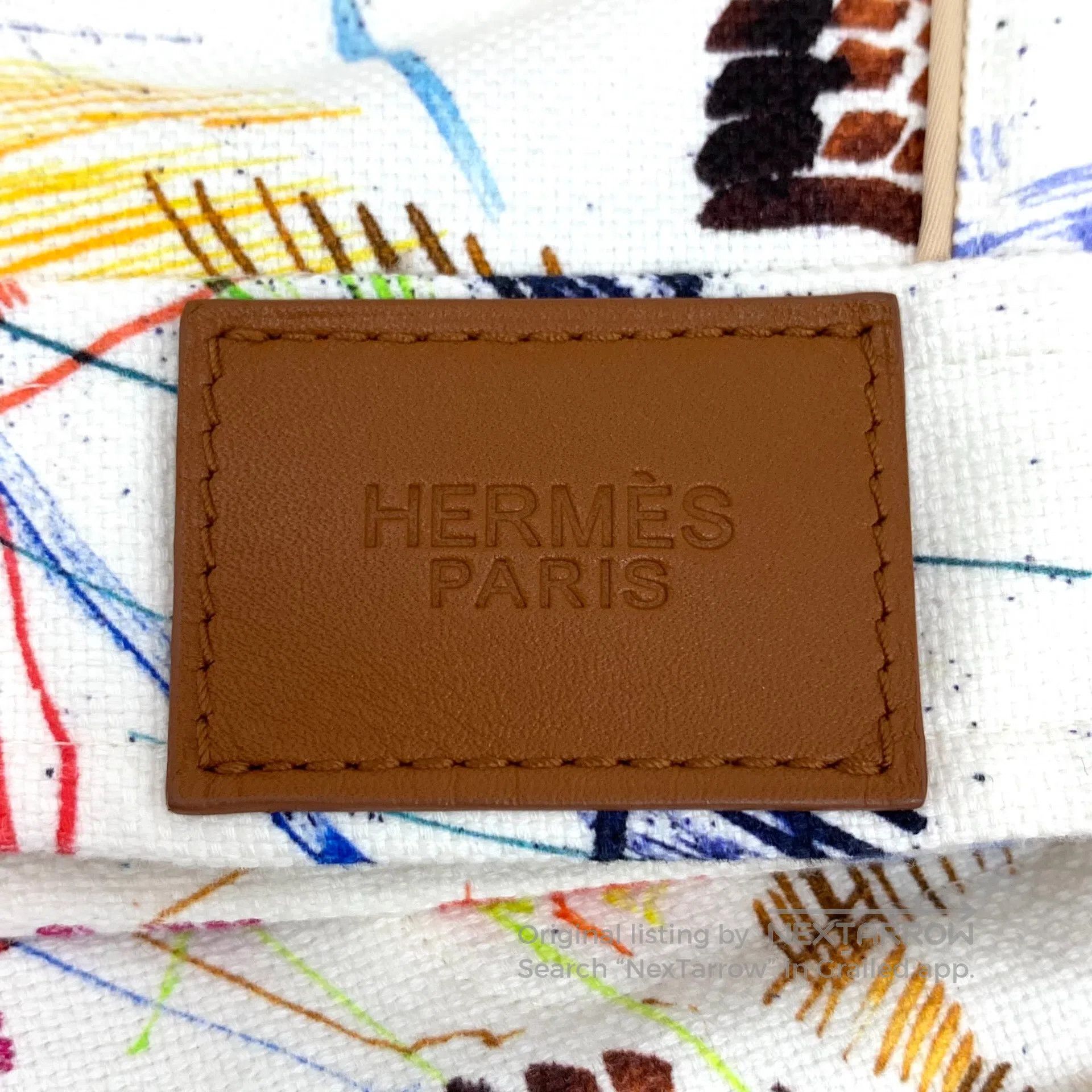 Hermes Hermes White Emblem Graffiti Embroidered Cotton Collar Sin Size XS / US 0-2 / IT 36-38 - 5 Thumbnail