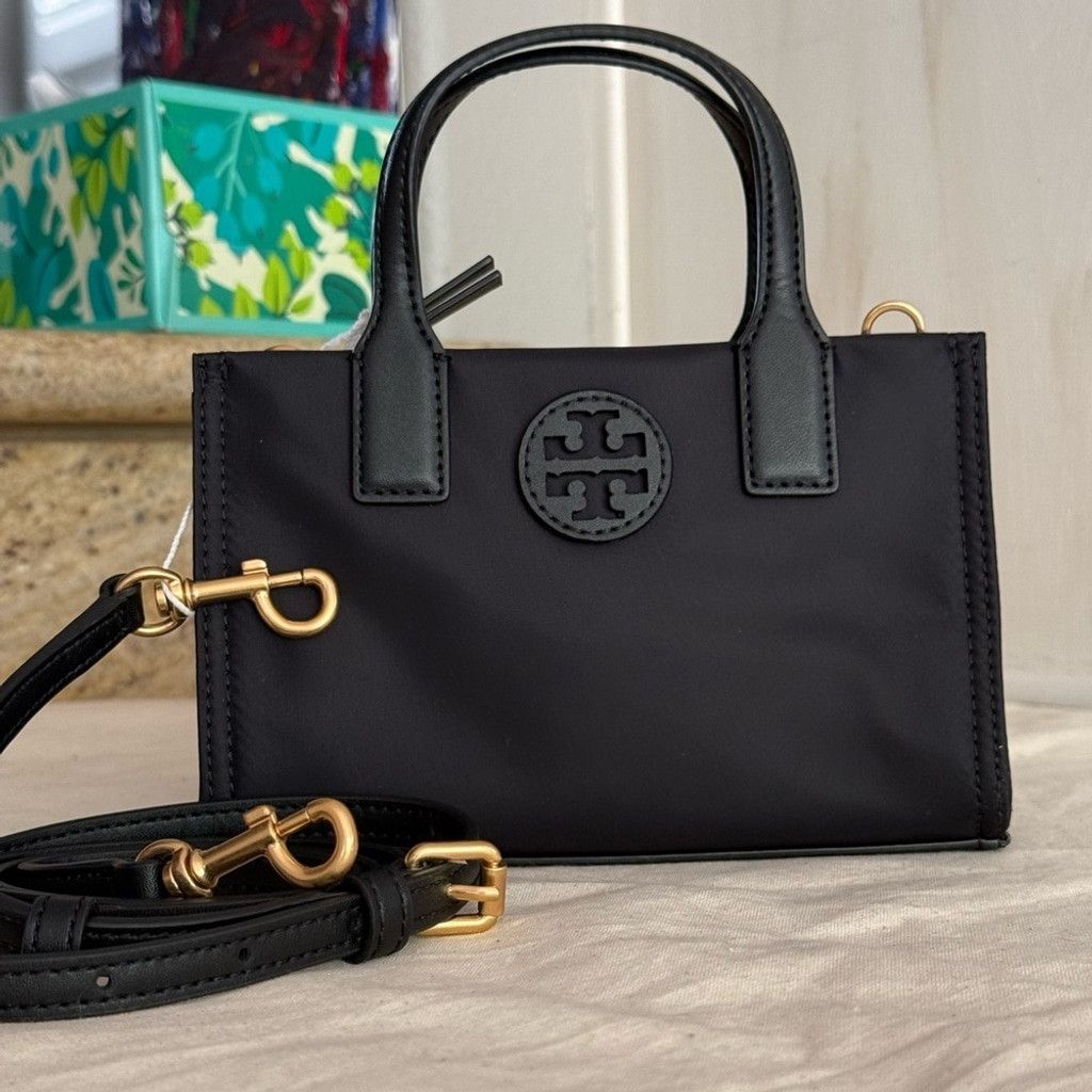 Tory Burch New Tory Burch Black Ella nylon mini tote Handbag Size ONE SIZE - 2 Thumbnail