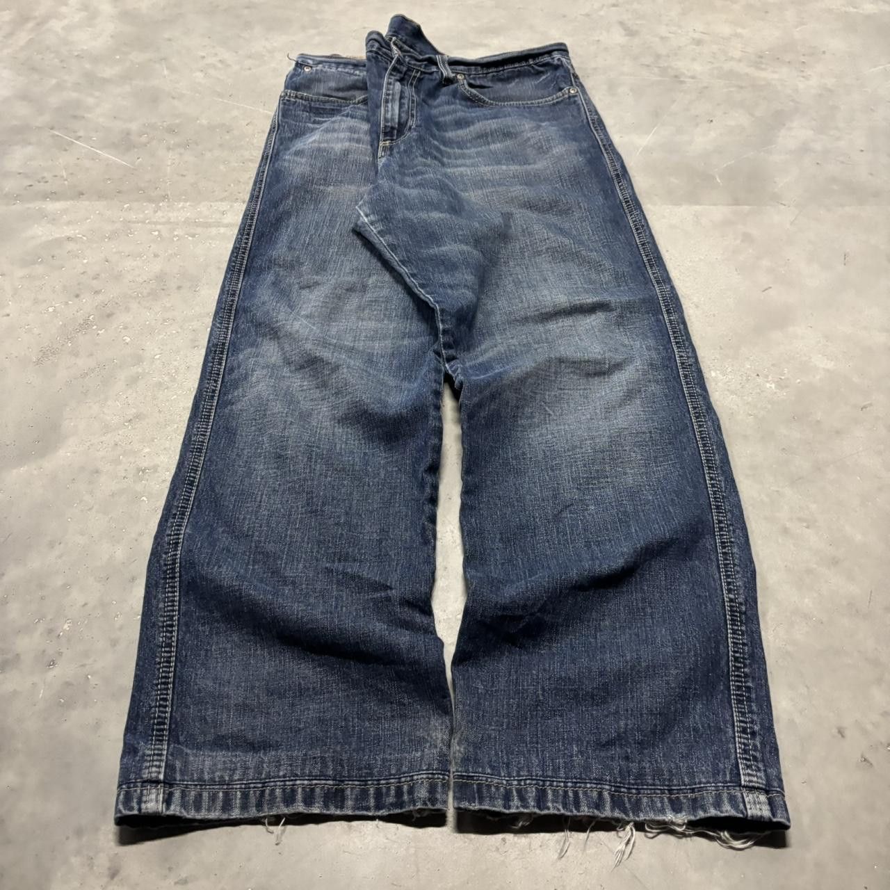 Japanese Brand × Vintage Crazy Vintage Y2K/2000s Grunge Dark Wash Denim Jeans! Size US 36 / EU 52 - 3 Thumbnail