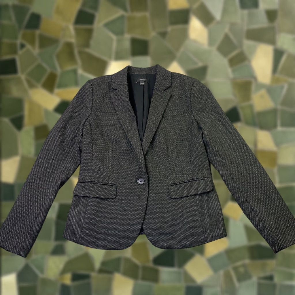 Ann Taylor Ann Taylor Womens Blazer Size 6 Gray Twill Single Button Stretch Lined Size M / US 6-8 / IT 42-44 - 1 Thumbnail