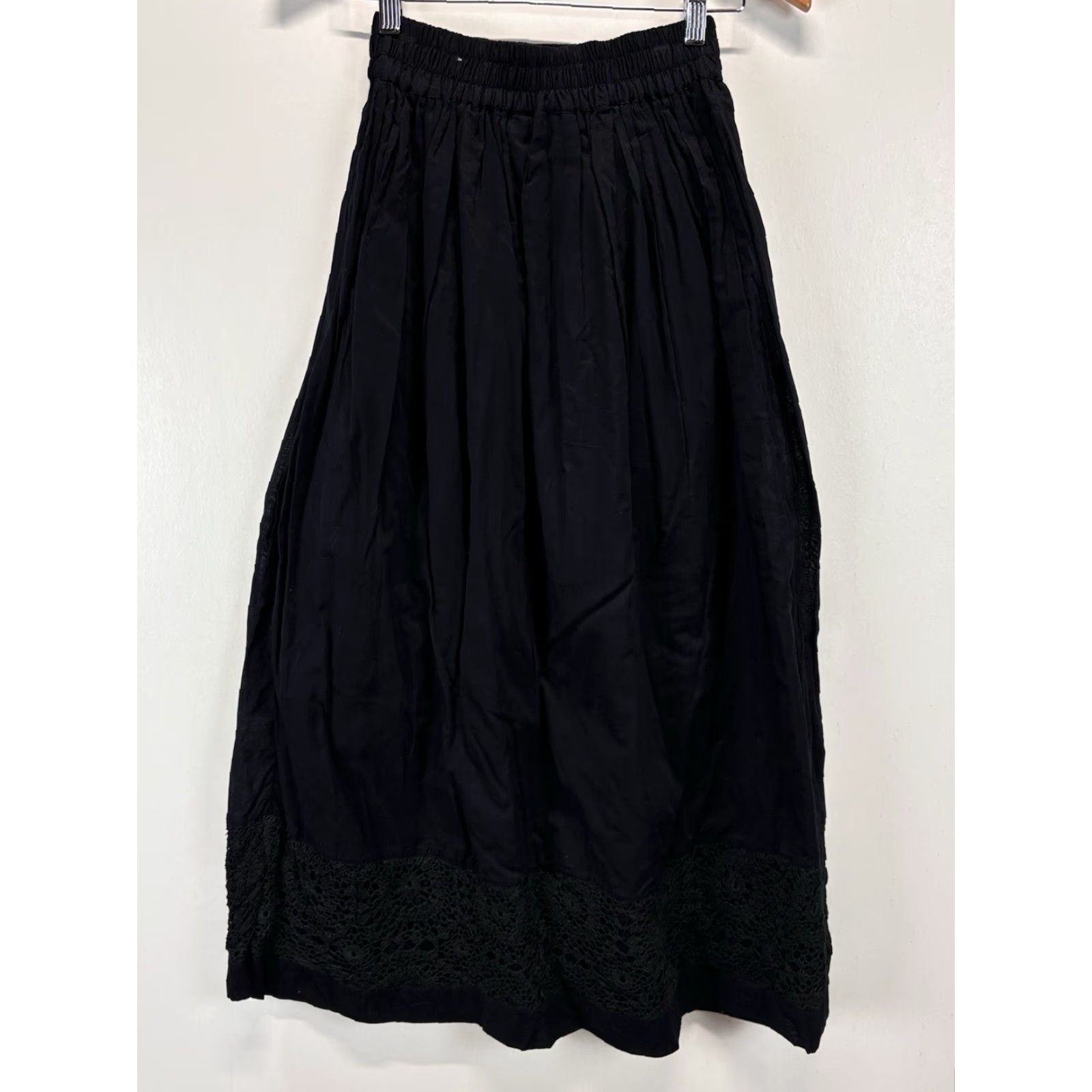 Vintage VINTAGE Effeci Maxi Skirt Medium Black Crochet Detail Witchy 90s Y2K Womens Size 32" / US 10 / IT 46 - 4 Thumbnail