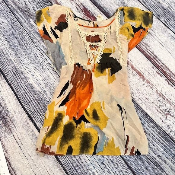 Anthropologie Anthropologie Edme & Esyllte Cream Colored 100% Silk Fairy T Size S / US 4 / IT 40 - 3 Thumbnail
