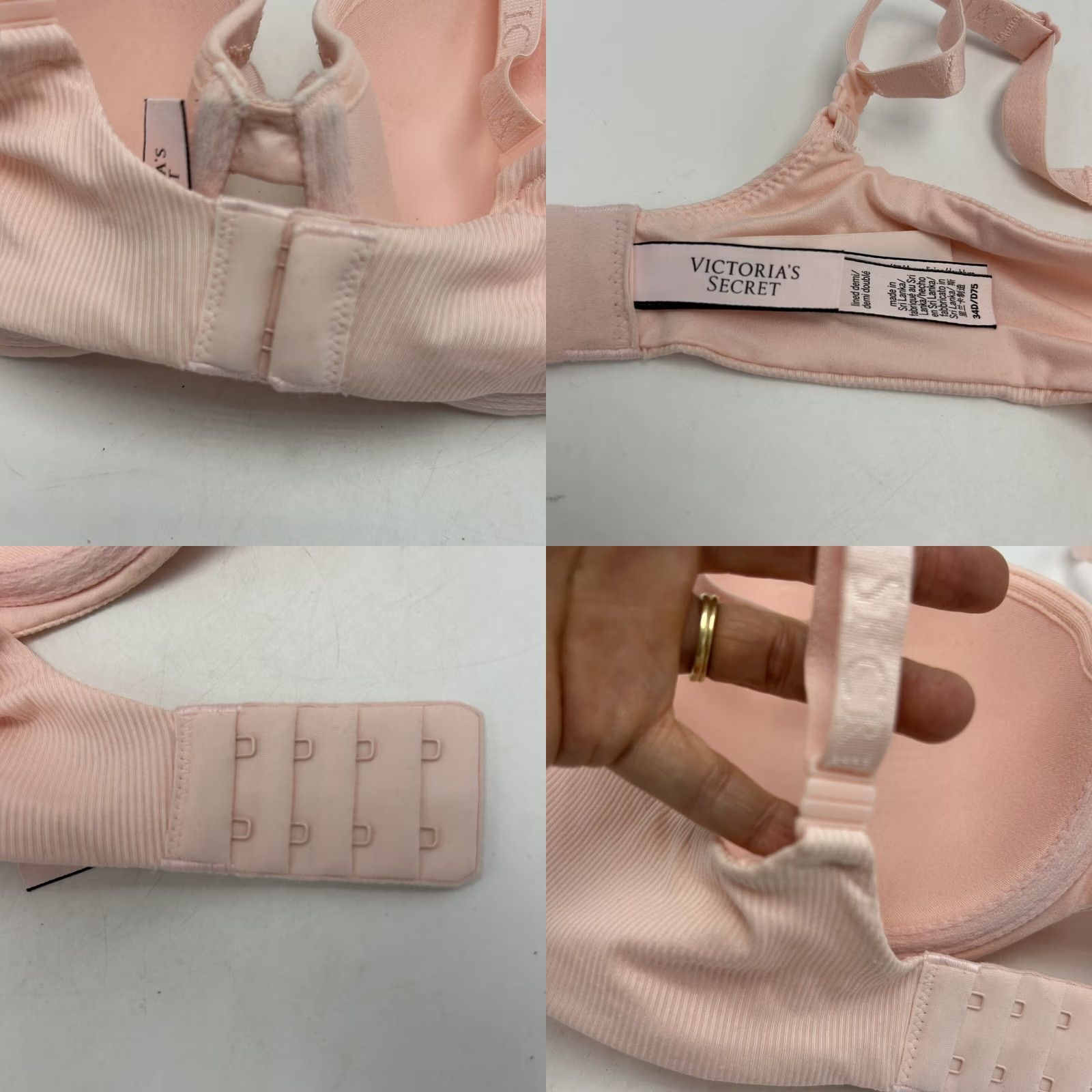 Victoria's Secret Victoria's Secret Pink Lace Lined Demi Bra 34D Adjustable Feminine Coquet Size ONE SIZE - 8 Thumbnail