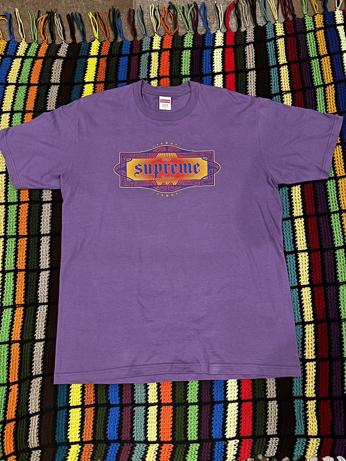 Supreme Supreme Top Shotta TShirt - Purple - Size L Size US L / EU 52-54 / 3 - 2 Thumbnail