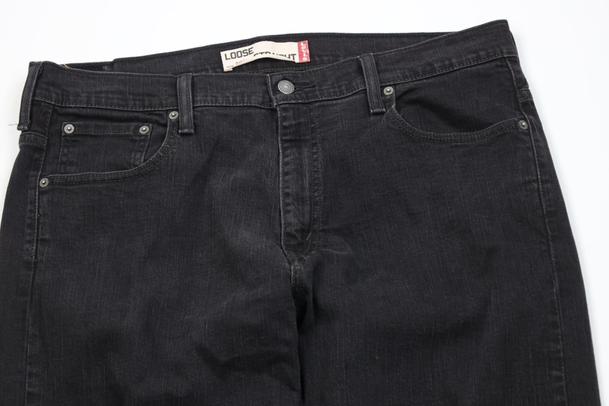 Levi's Vintage Y2K Levis 569 Straight Wide Leg Denim Jeans Black Size US 36 / EU 52 - 2 Thumbnail