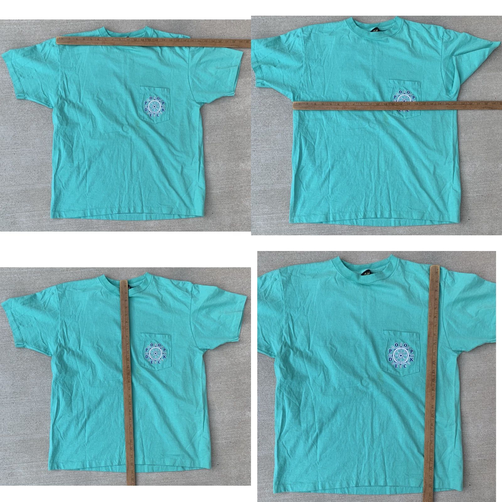Anvil VINTAGE Anvil T-Shirt Pocket Tee Shirt 80s 1980s Hermosa Beach POOP DECK The ‘88 XL Green Cotton Mens Size US XL / EU 56 / 4 - 11 Thumbnail