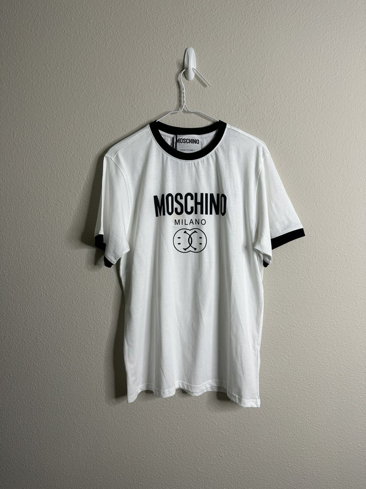 Moschino Moschino Couture White Double Smiley T-Shirt Size US M / EU 48-50 / 2 - 1 Thumbnail