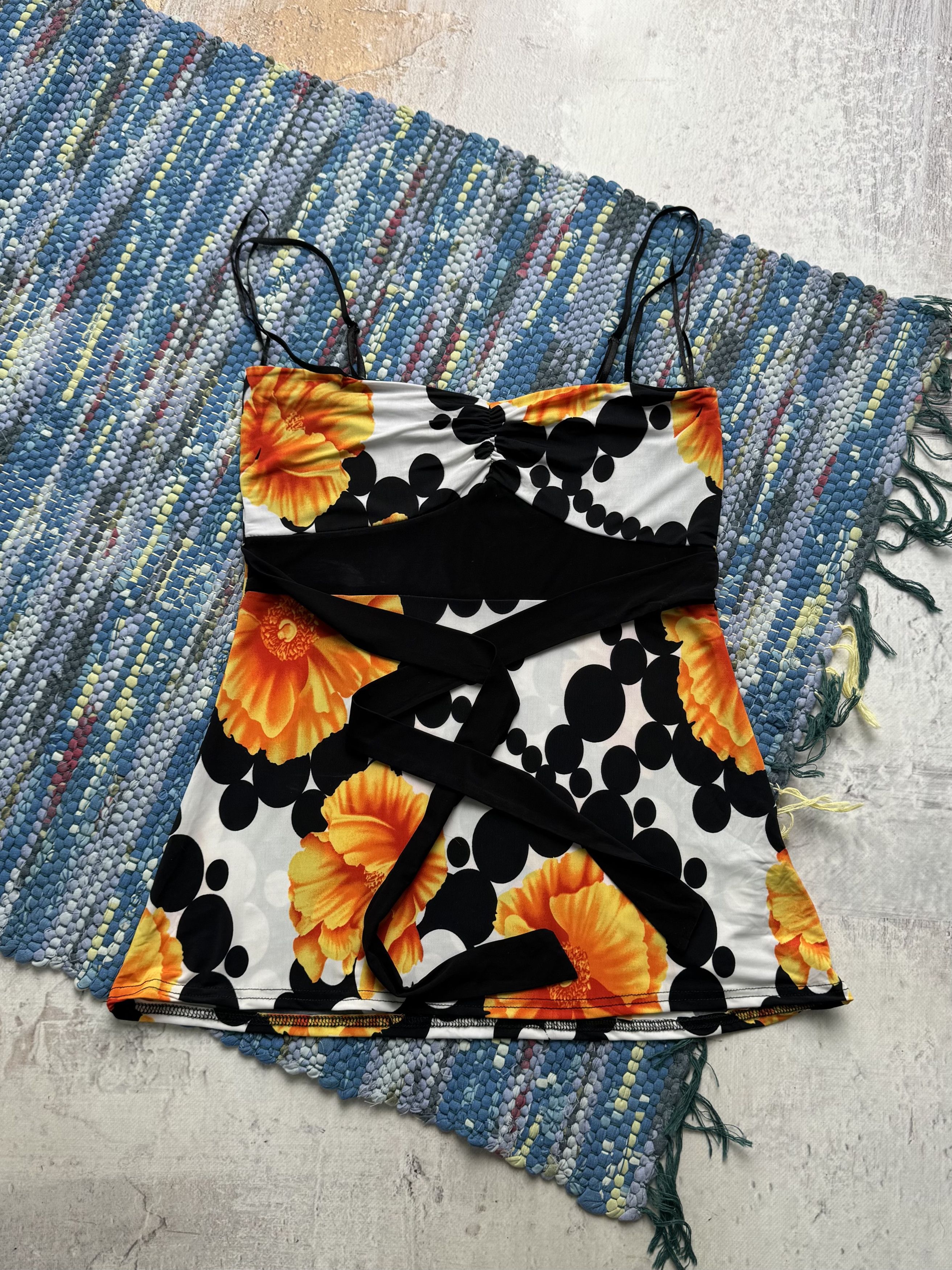Vintage Vintage Floral Cami Top Polka Dot Wrap Waist Y2K Size XS / US 0-2 / IT 36-38 - 1 Thumbnail